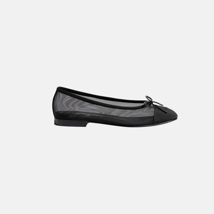 Chanel os11x0426 Ballet Flats in Mesh in Black Size US 6 / IT 36 - 1 Thumbnail