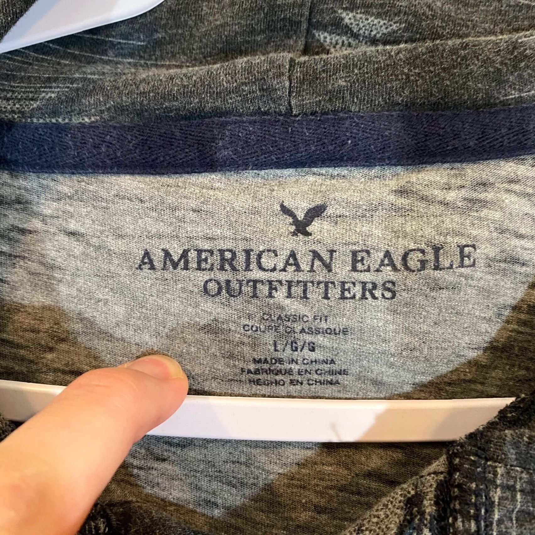 American Eagle Outfitters American Eagle Hoodie Mens Large Blue Gray Aztec Southwestern Pullover Size US L / EU 52-54 / 3 - 2 Thumbnail