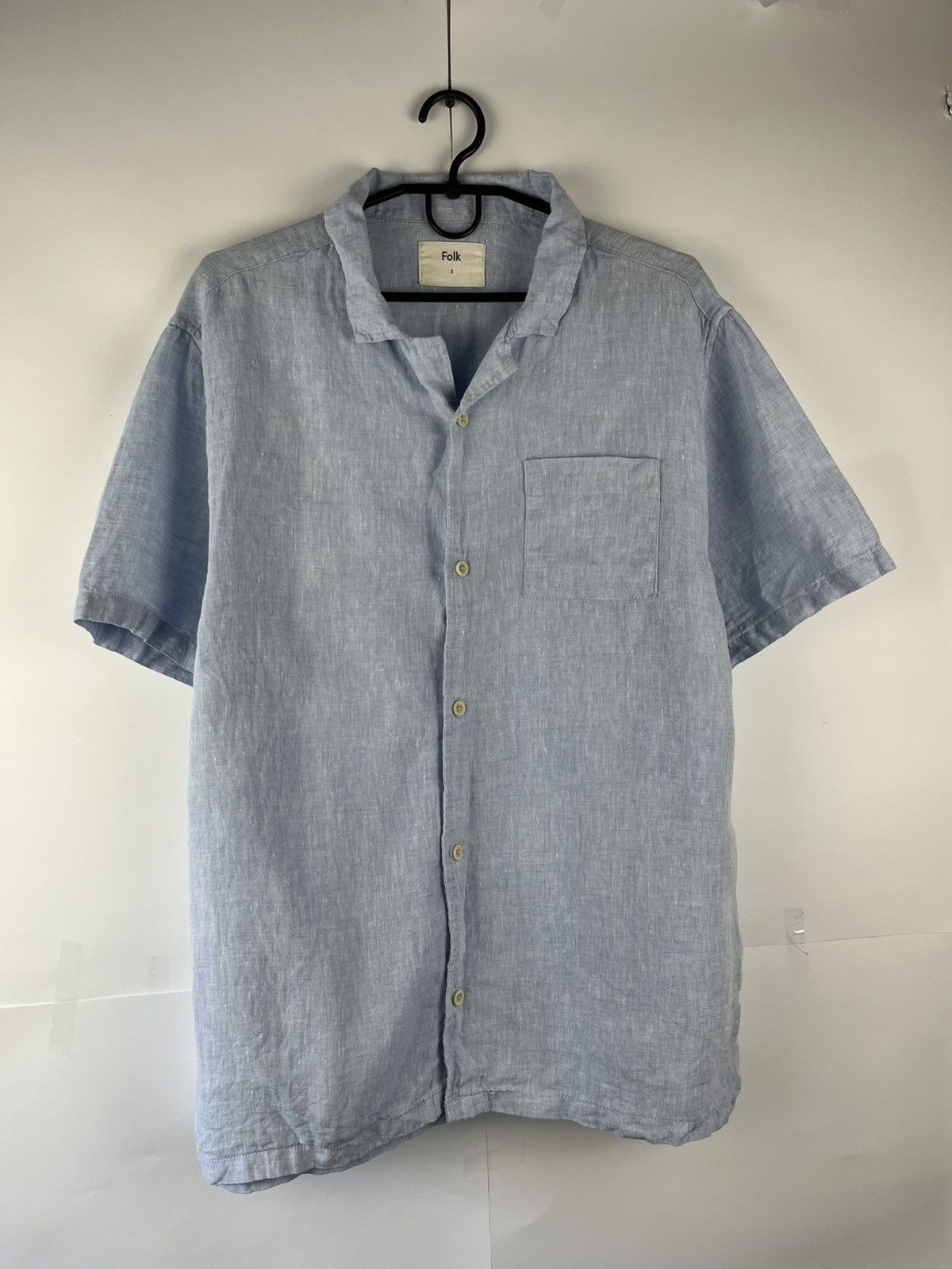 Folk Folk Solid Linen Short Sleeve Shirt Button Up Size US XL / EU 56 / 4 - 1 Thumbnail