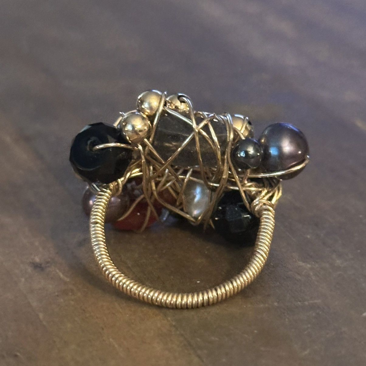 Other Wire wrapped cluster bead ring Size ONE SIZE - 6 Thumbnail