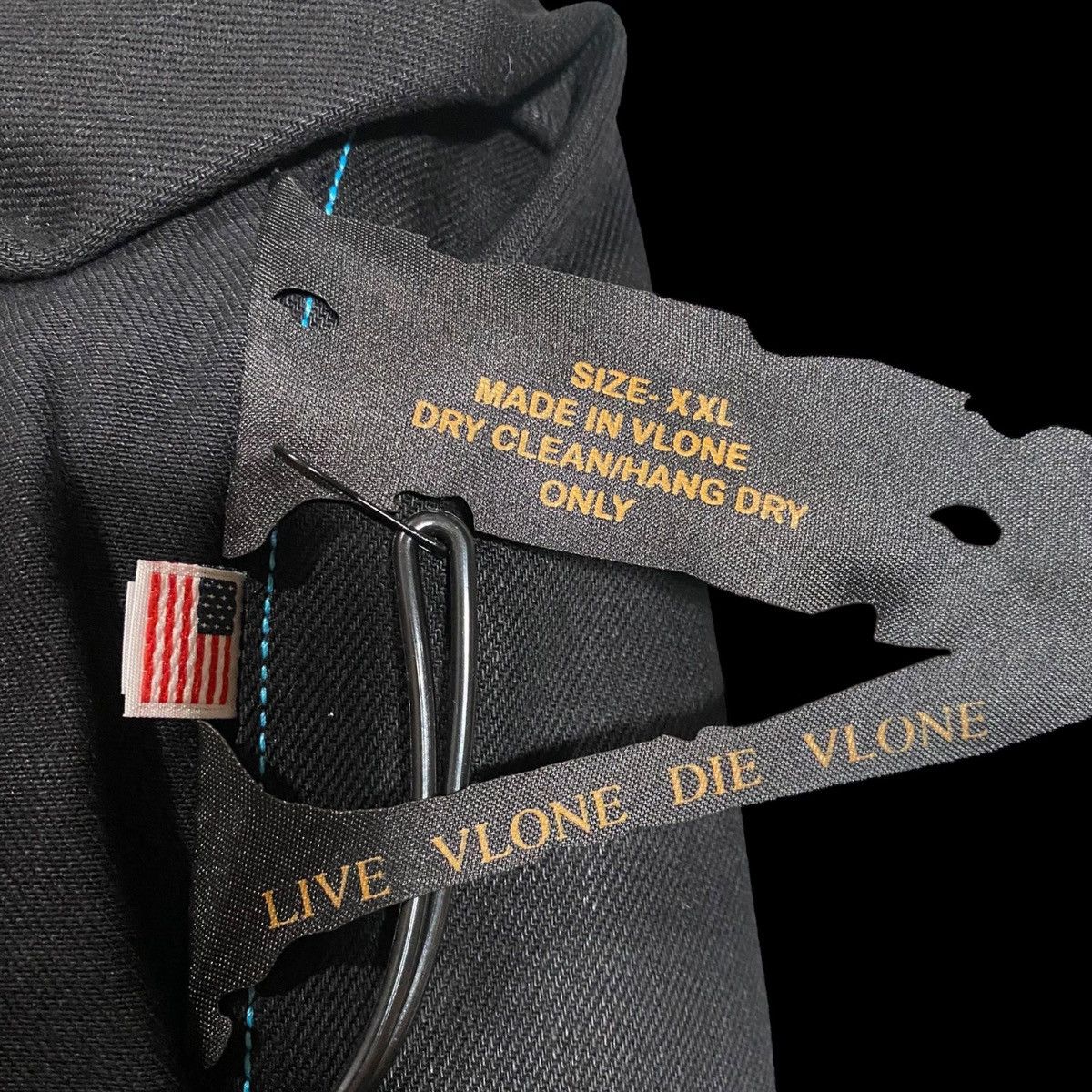 Vlone Vlone Blue Old English Denim Jacket (XXL) Size US XXL / EU 58 / 5 - 5 Thumbnail