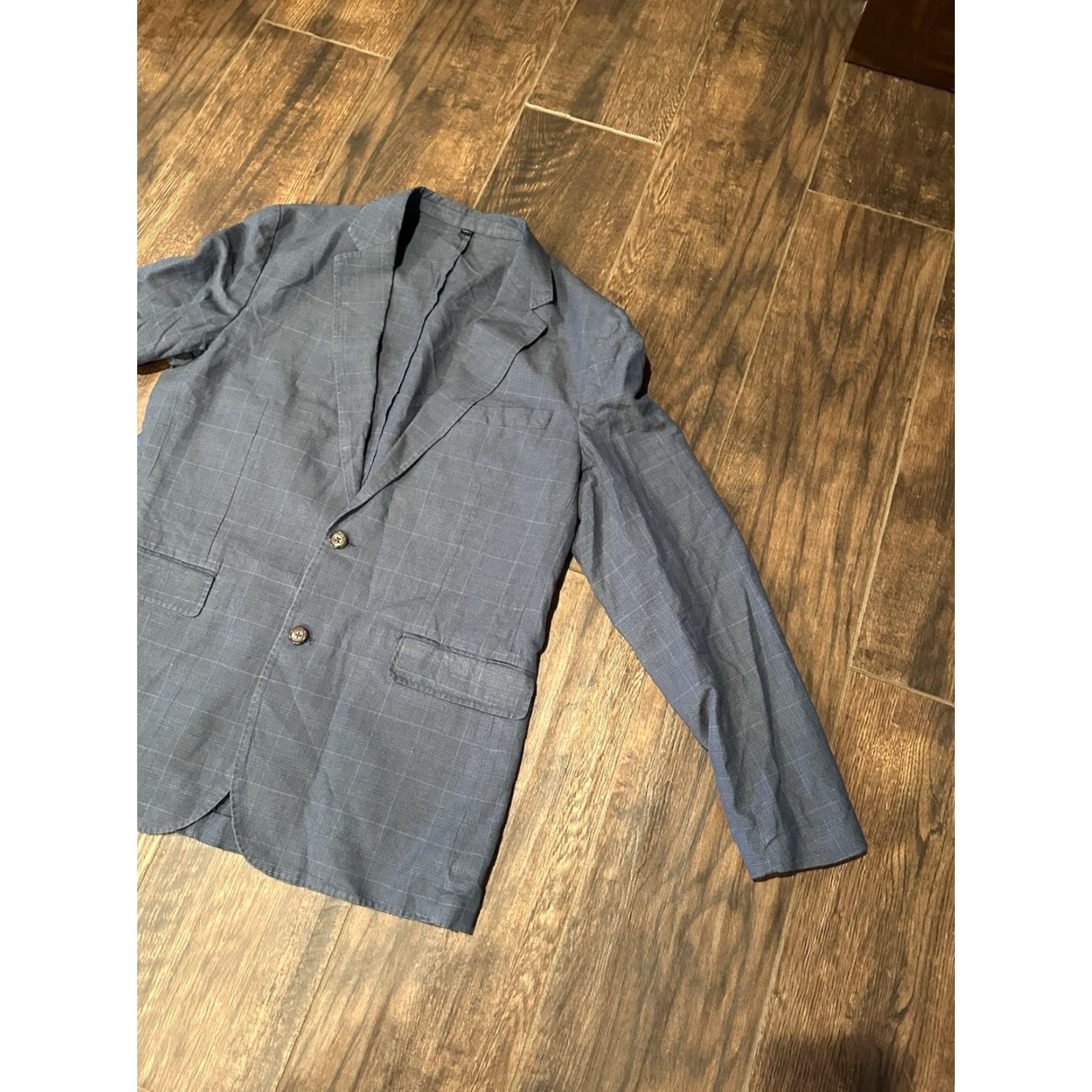 J.Crew NWT J.CREW Sport Coat Plaid Linen Blend Unlined 42L Blue Men's 42L Sports Coat Size US XS / EU 42 / 0 - 2 Thumbnail