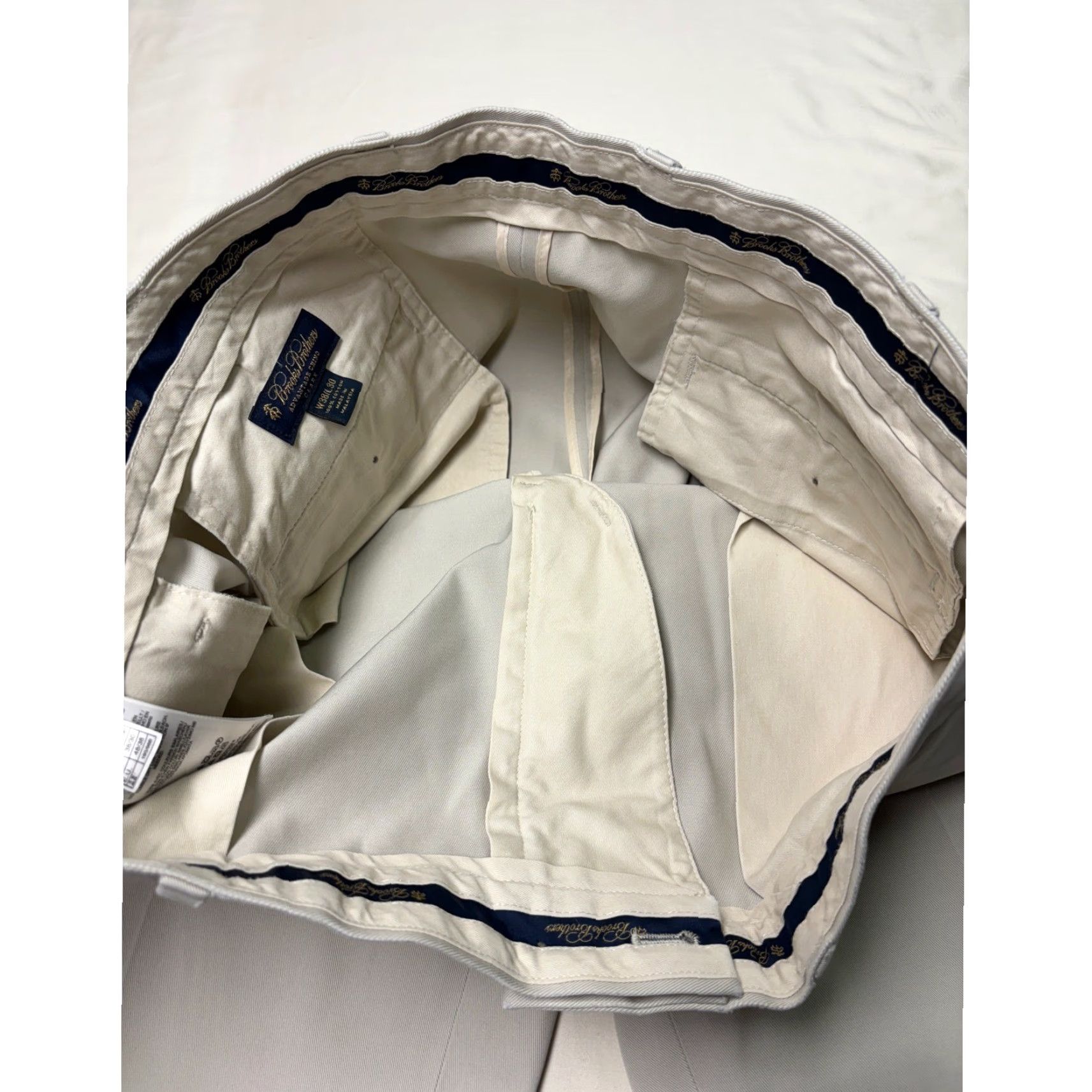 Brooks Brothers Brooks Brothers Advantage Chino Mens Pants Beige W38 L30 Classic Fit Cotton Straight Front Fronted Size US 38 / EU 54 - 4 Thumbnail