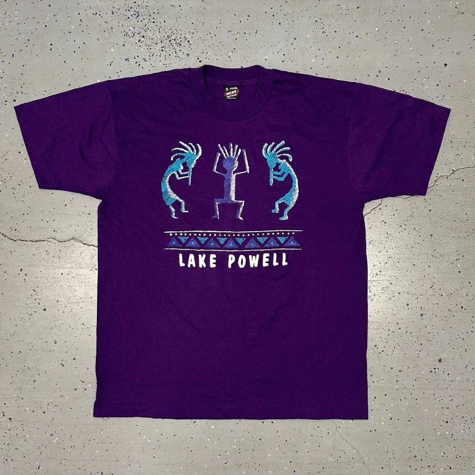 Fruit Of The Loom VTG 90s Lake Powell Kokopelli T-shirt Size US XL / EU 56 / 4 - 1 Thumbnail
