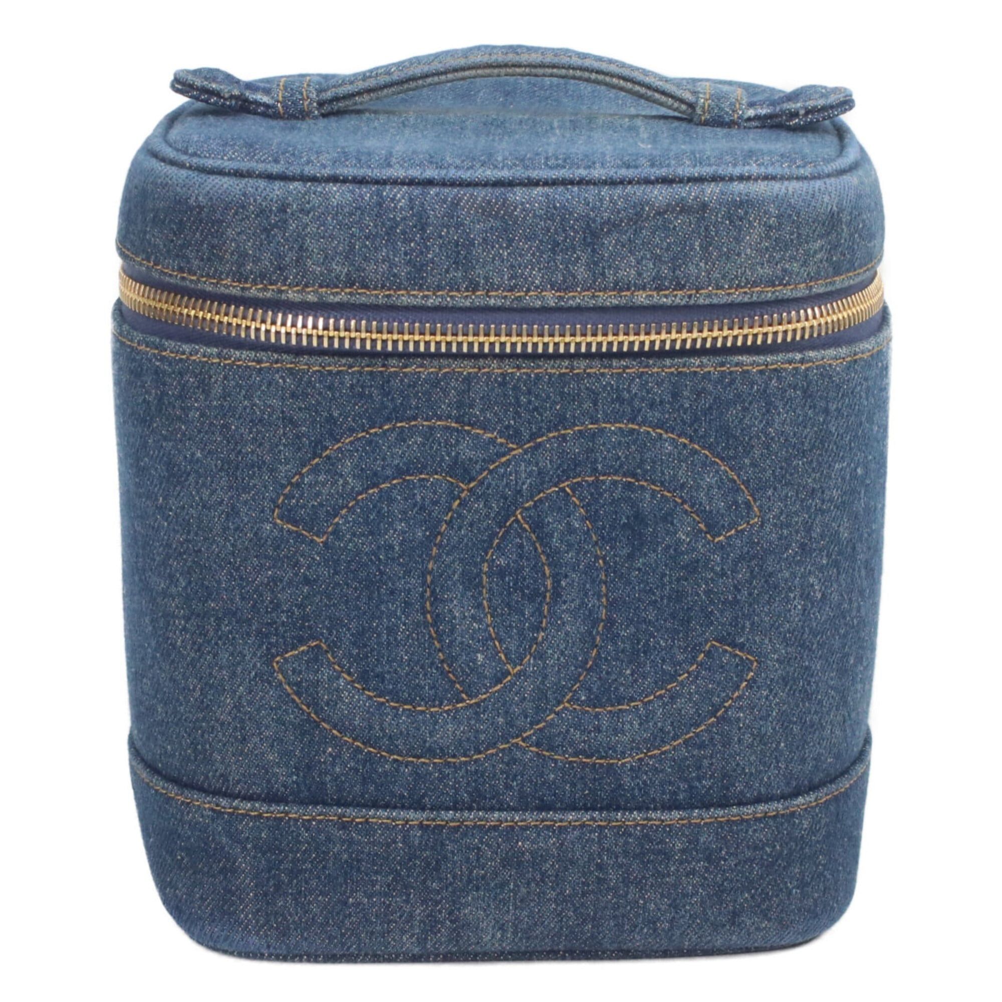 Chanel CHANEL A01998 Denim Vertical Vanity Handbag, Indigo, Gold Hardware, Women's Size ONE SIZE - 1 Thumbnail