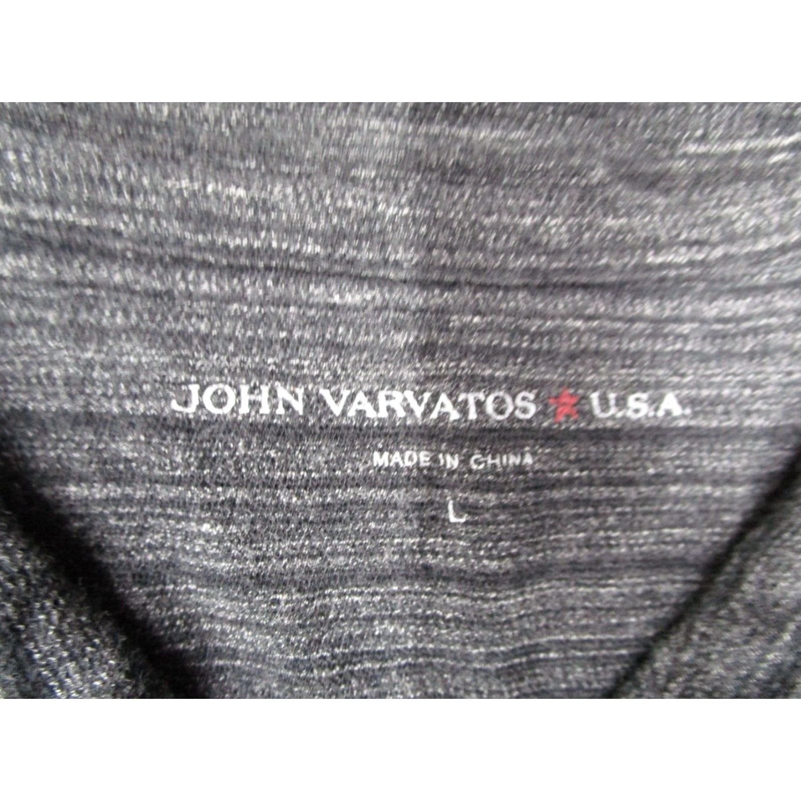 John Varvatos John Varvatos Star USA Shirt Mens Large Gray Striped Short Sleeve Polo Work Shirt Size US L / EU 52-54 / 3 - 3 Thumbnail