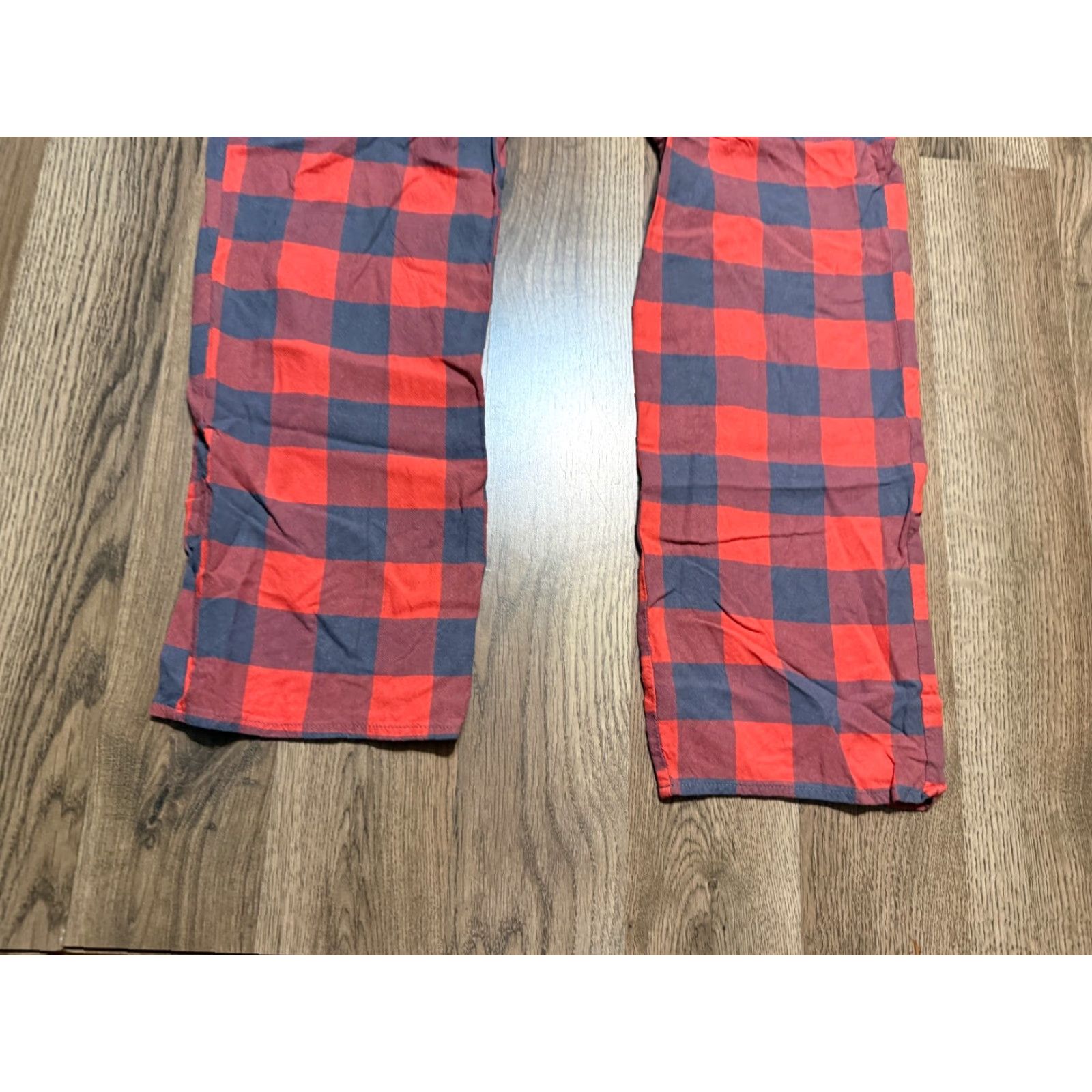 Vintage Xhilaration Sleepwear Set Womens Medium Gray Red Check Shirt Button Up & Pants Size M / US 6-8 / IT 42-44 - 3 Thumbnail