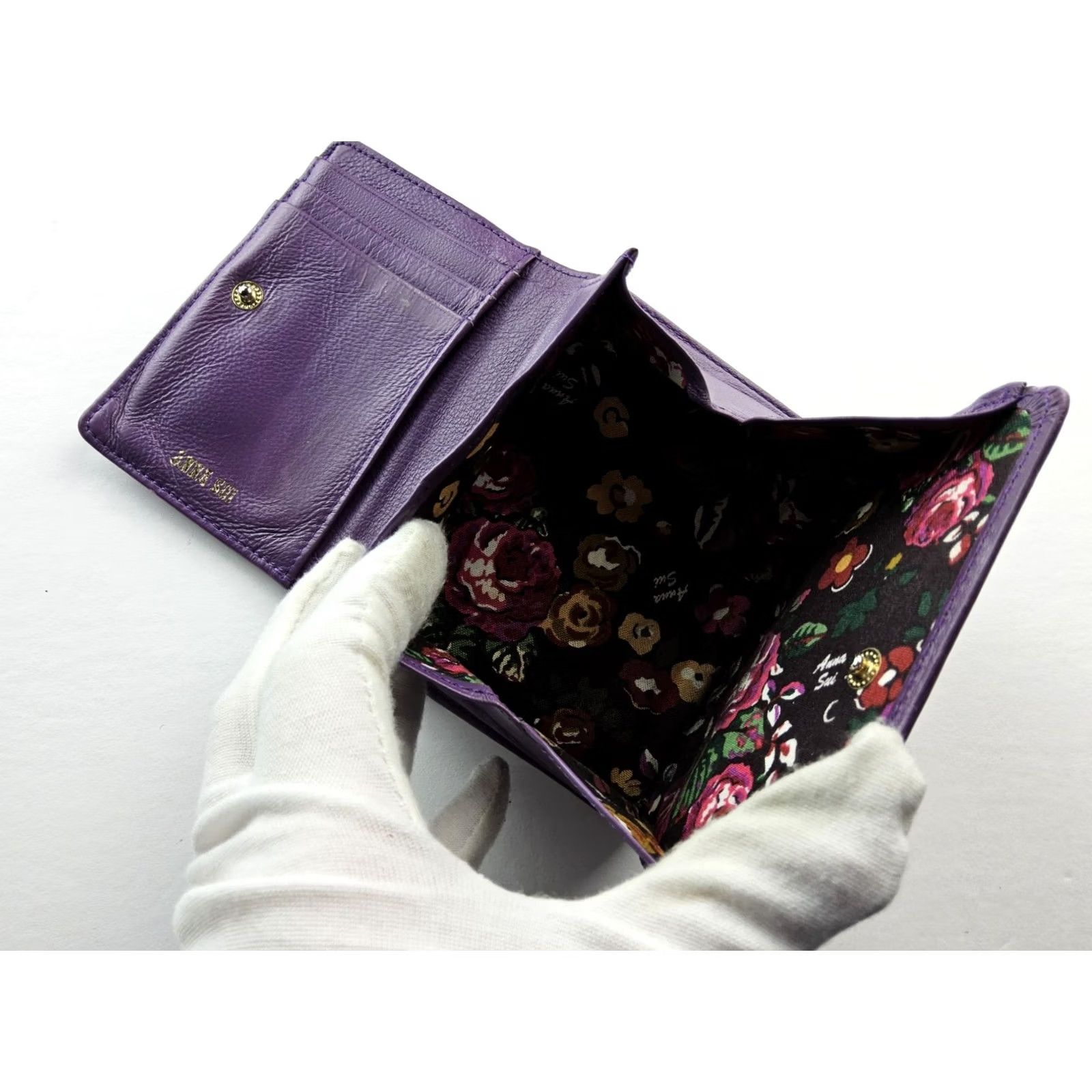 Anna Sui Anna Sui Leather Wallet Purple Woman Snap Wallet Size ONE SIZE - 7 Thumbnail