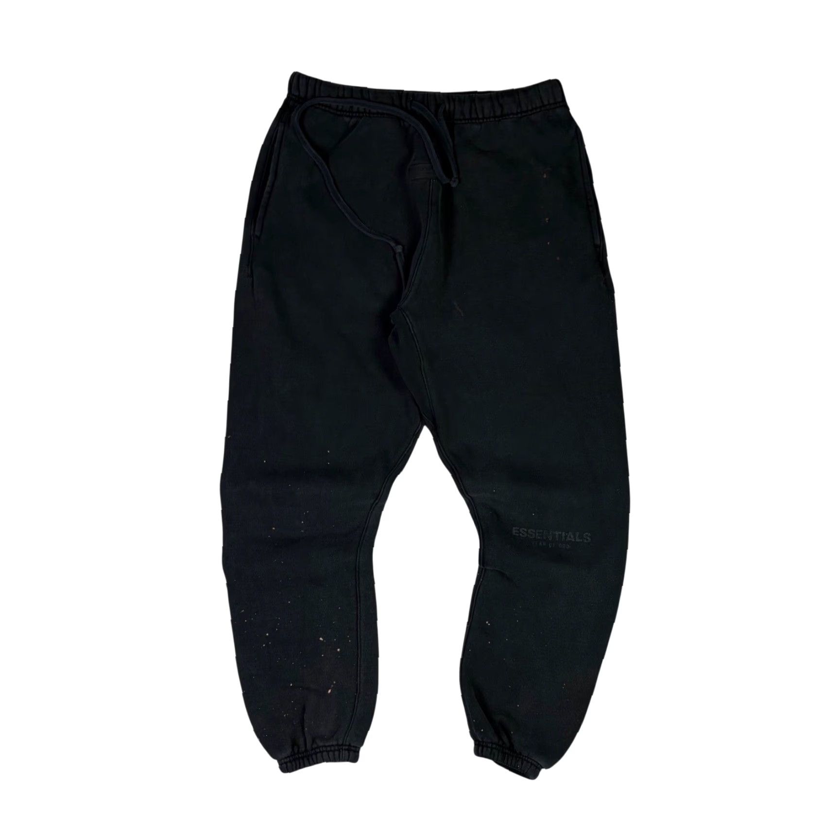Vintage Fear of God Essentials Sweatpants Mens M Black 90s Distressed Pockets Drawstring Heavyweight Tapered Relaxed Casual Activewear Joggers Size US 31 - 2 Thumbnail