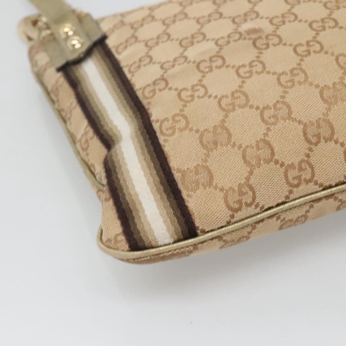 Gucci GUCCI GG Canvas Sherry Line Shoulder Bag Beige Black Size ONE SIZE - 11 Thumbnail