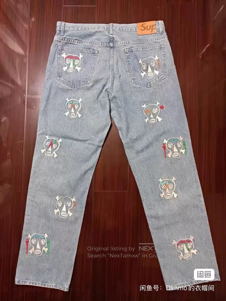 Supreme Supreme 21SS Clayton Patterson Skulls Embroidered Jeans. Size US 34 / EU 50 - 5 Thumbnail