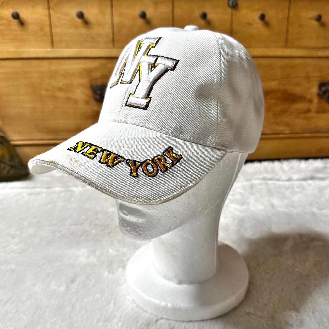 Designer New York Embroidered Cap White Unisex Adjustable Strap OS Size ONE SIZE - 1 Thumbnail