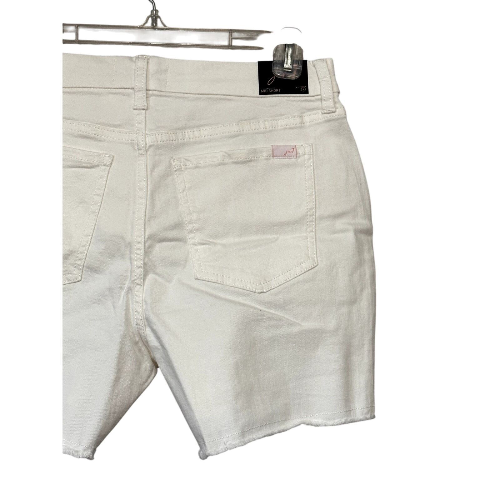 Other Jen7 Jean Shorts Mid Rise Fit Frayed Hem Cream Women’s 4 NWT Size 27" / US 4 / IT 40 - 8 Thumbnail