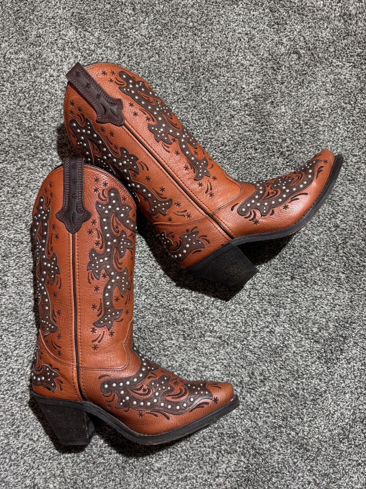 Other Rockin Country Women’s Red Silver Western Cowgirl Boots 6M Size US 6 / IT 36 - 9 Thumbnail
