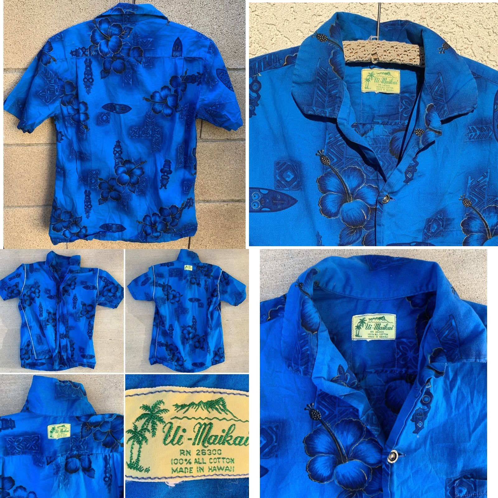 Vintage VINTAGE Ui Maikai Hawaiian Shirt Tiki Aloha Surf Blue Mens XS Size US XS / EU 42 / 0 - 10 Thumbnail