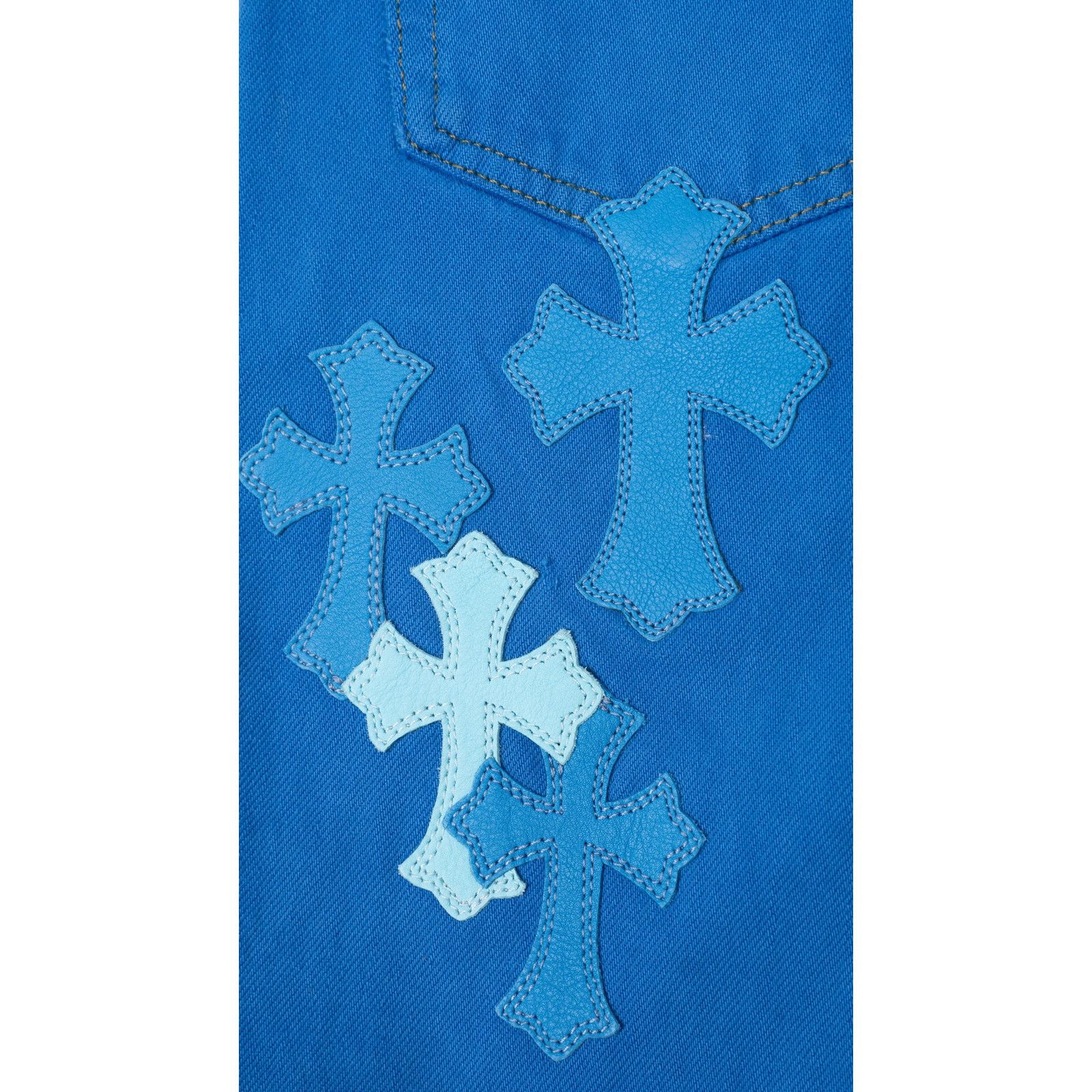 Chrome Hearts London Exclusive Blue Cross Patch Jeans Size US 36 / EU 52 - 9 Thumbnail