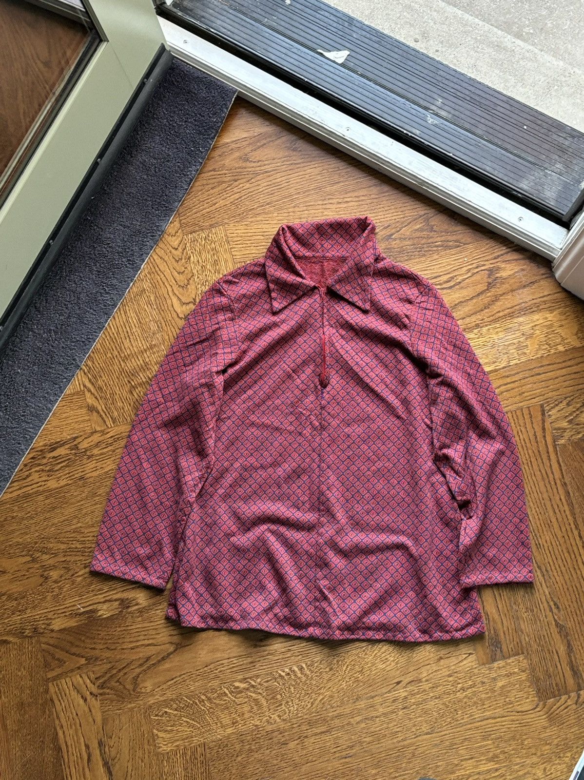 Handmade × Vintage 1970s Vintage Half Zip Longsleeve Pullover Rugby Polo Disco Size US XS / EU 42 / 0 - 9 Thumbnail