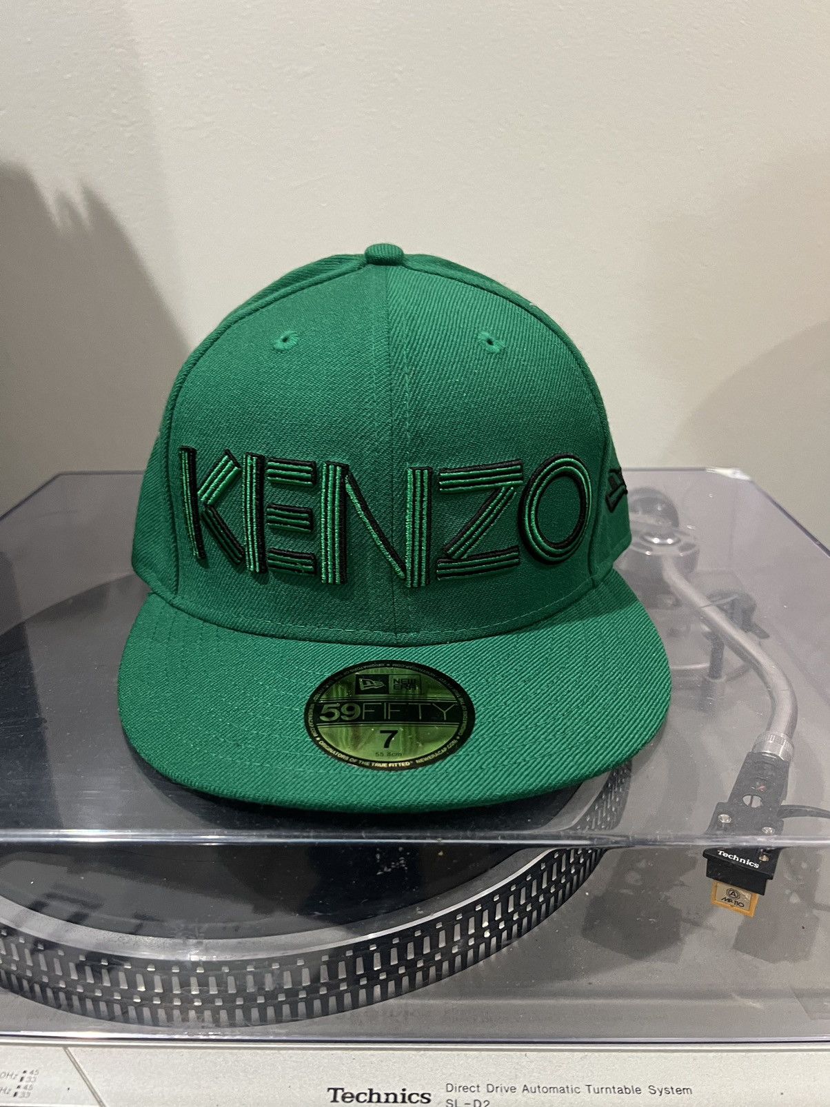 image of Kenzo New Era Size 7 Fitted Cap in Green, Men's