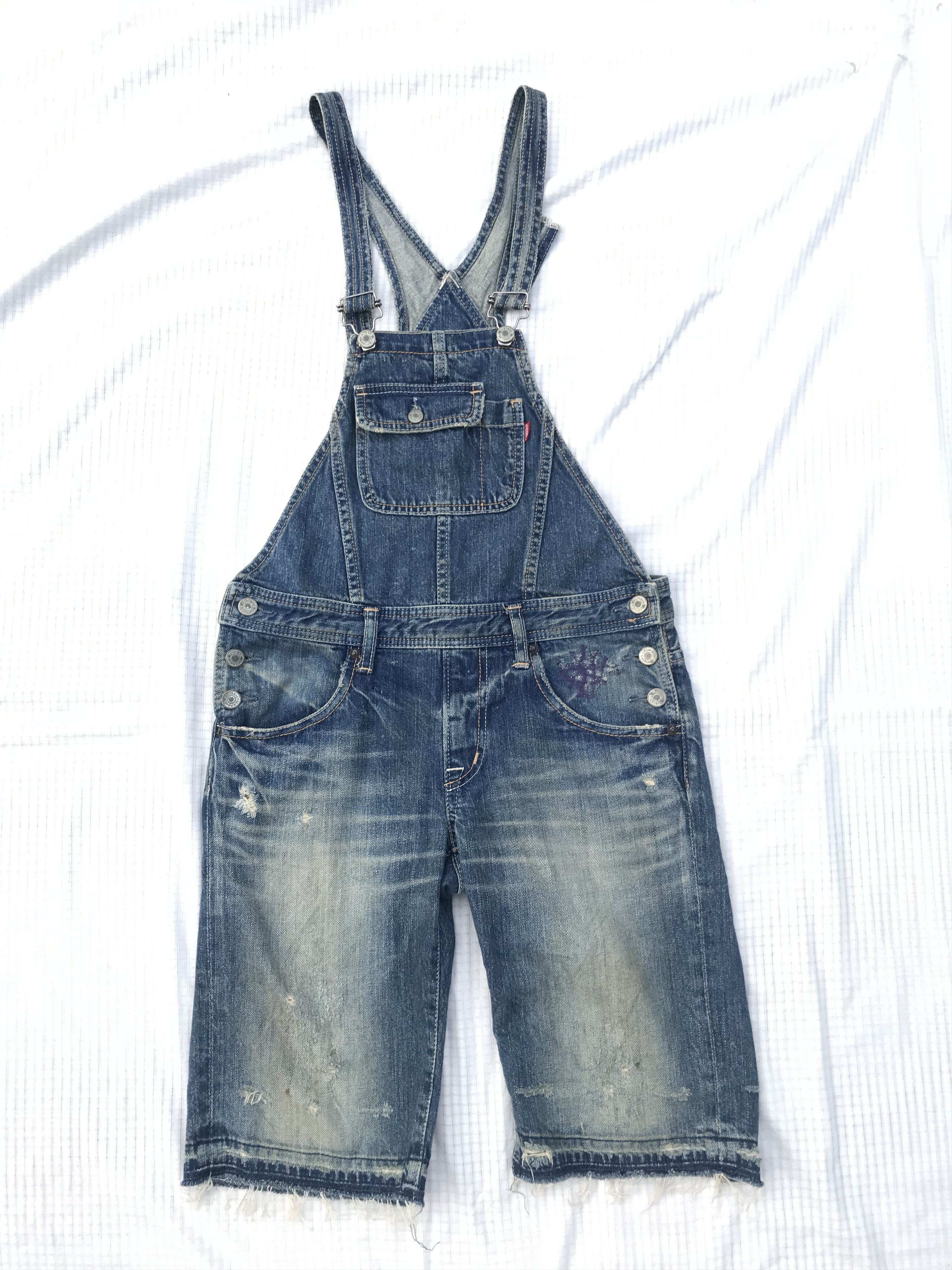 Hysteric Glamour × Japanese Brand (P83) Hysteric Glamour Denim Overall Bib Shorts Sz M Size 30" / US 8 / IT 44 - 1 Thumbnail