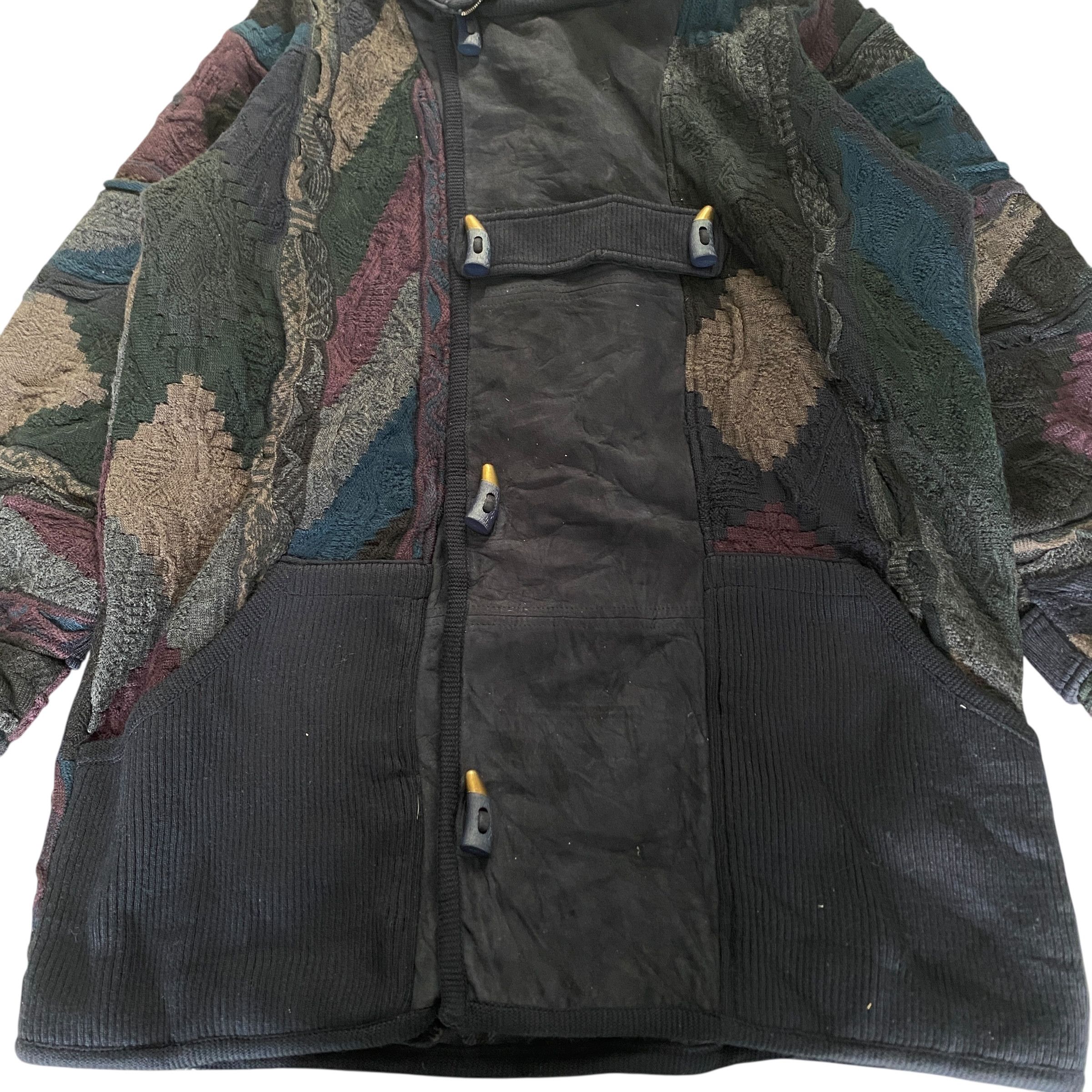 Coogi Vintage Coogi Wool Knitted Mix Leather Coat Jacket Size US L / EU 52-54 / 3 - 3 Thumbnail