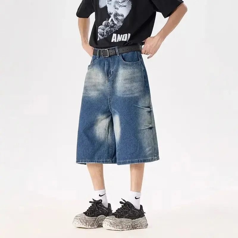 Japanese Brand Retro loose wide leg casual denim shorts Size US 32 / EU 48 - 6 Thumbnail