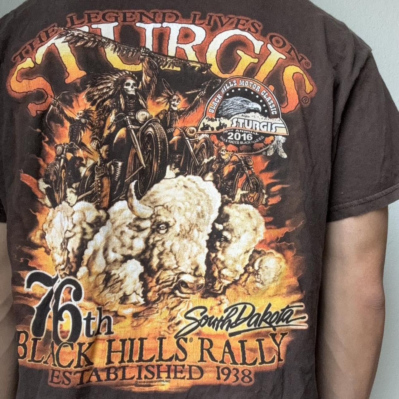 Vintage Vintage Sturgis Hills Rally Graphics Brown Tee Shirt Size US XL / EU 56 / 4 - 3 Thumbnail