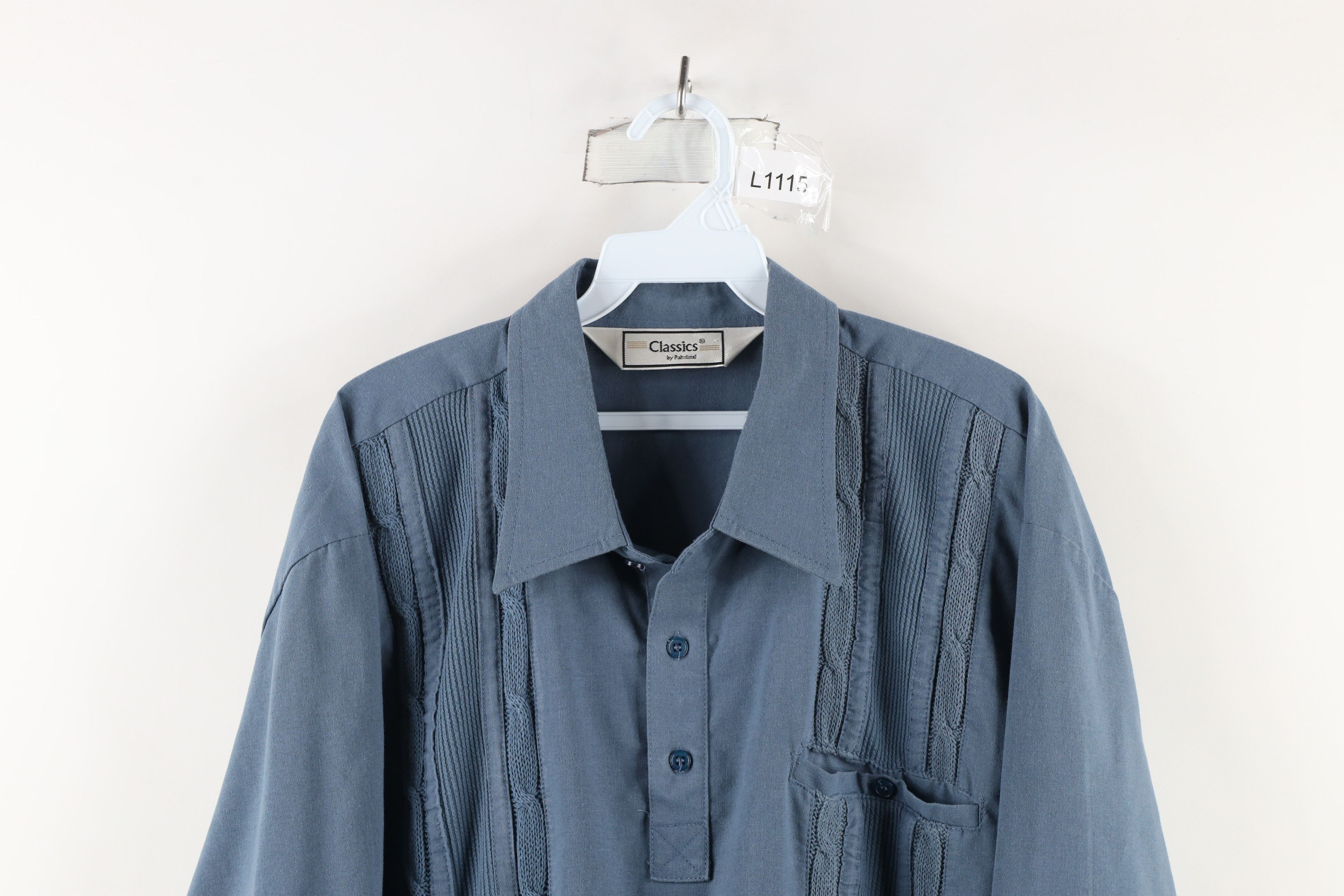 Vintage Vintage 90s Streetwear Cable Knit Pullover Polo Shirt Blue Size US XL / EU 56 / 4 - 2 Thumbnail