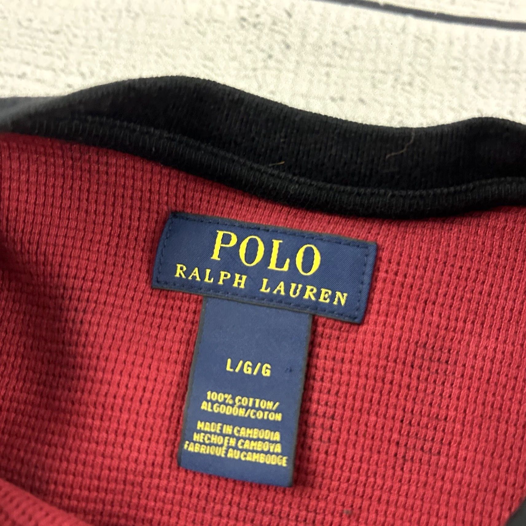 Polo Ralph Lauren Polo Ralph Lauren Long Sleeve Plaid Thermal Shirt Men's L Red Black Size US L / EU 52-54 / 3 - 3 Thumbnail