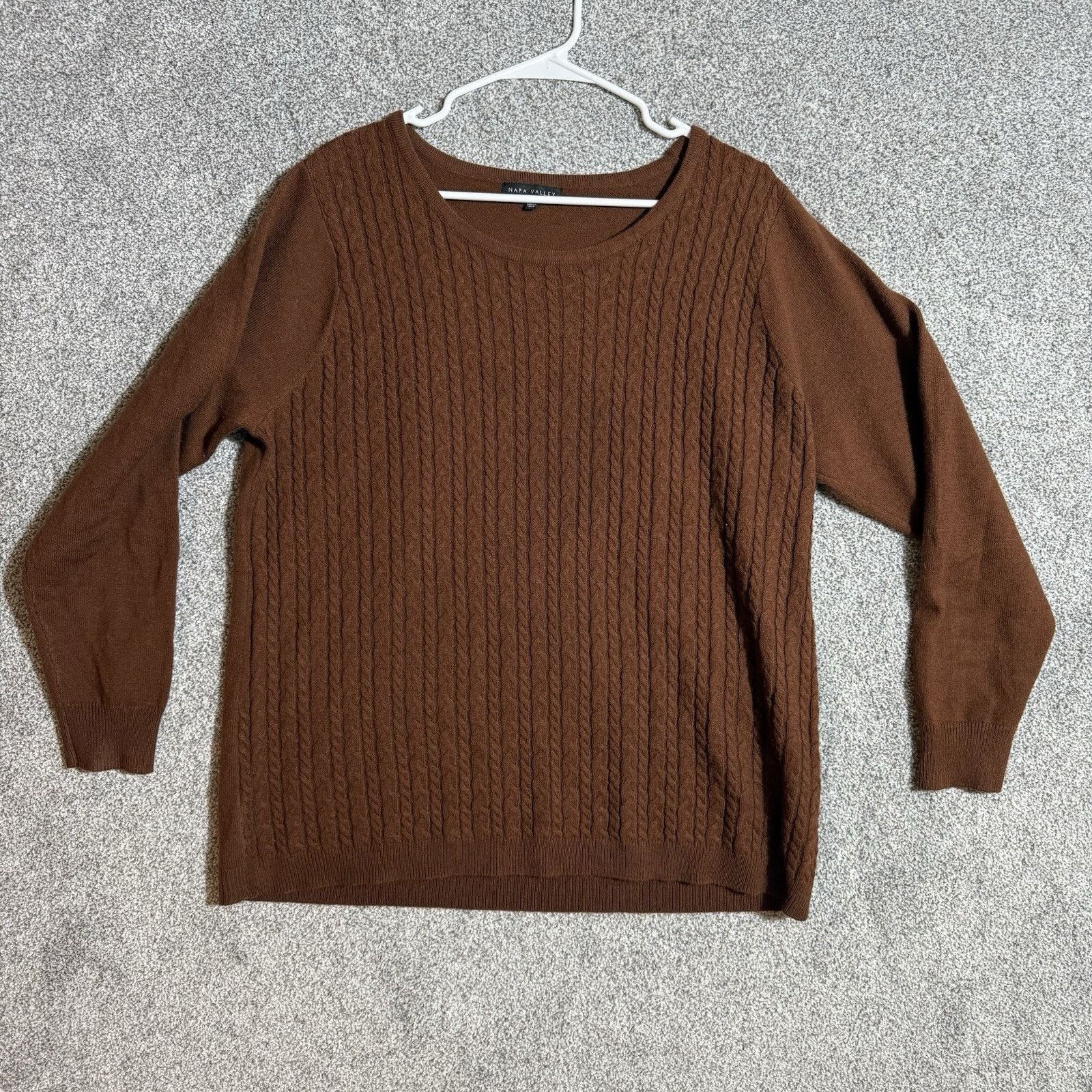 Other Grandpa Sweater Womens 1X Plus Cable Knit Lagenlook Earthy Size XL / US 12-14 / IT 48-50 - 1 Thumbnail