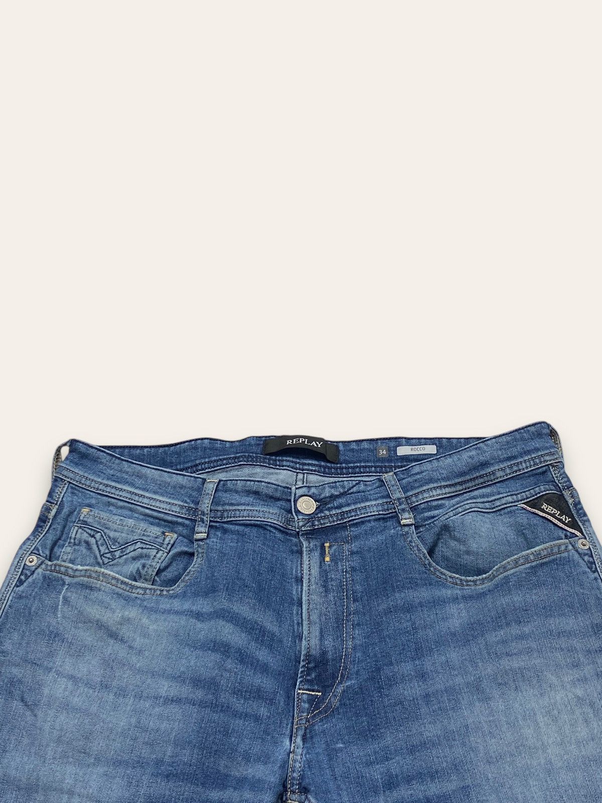 Jean Vintage REPLAY Blue Denim Jeans Size US 35 - 5 Thumbnail