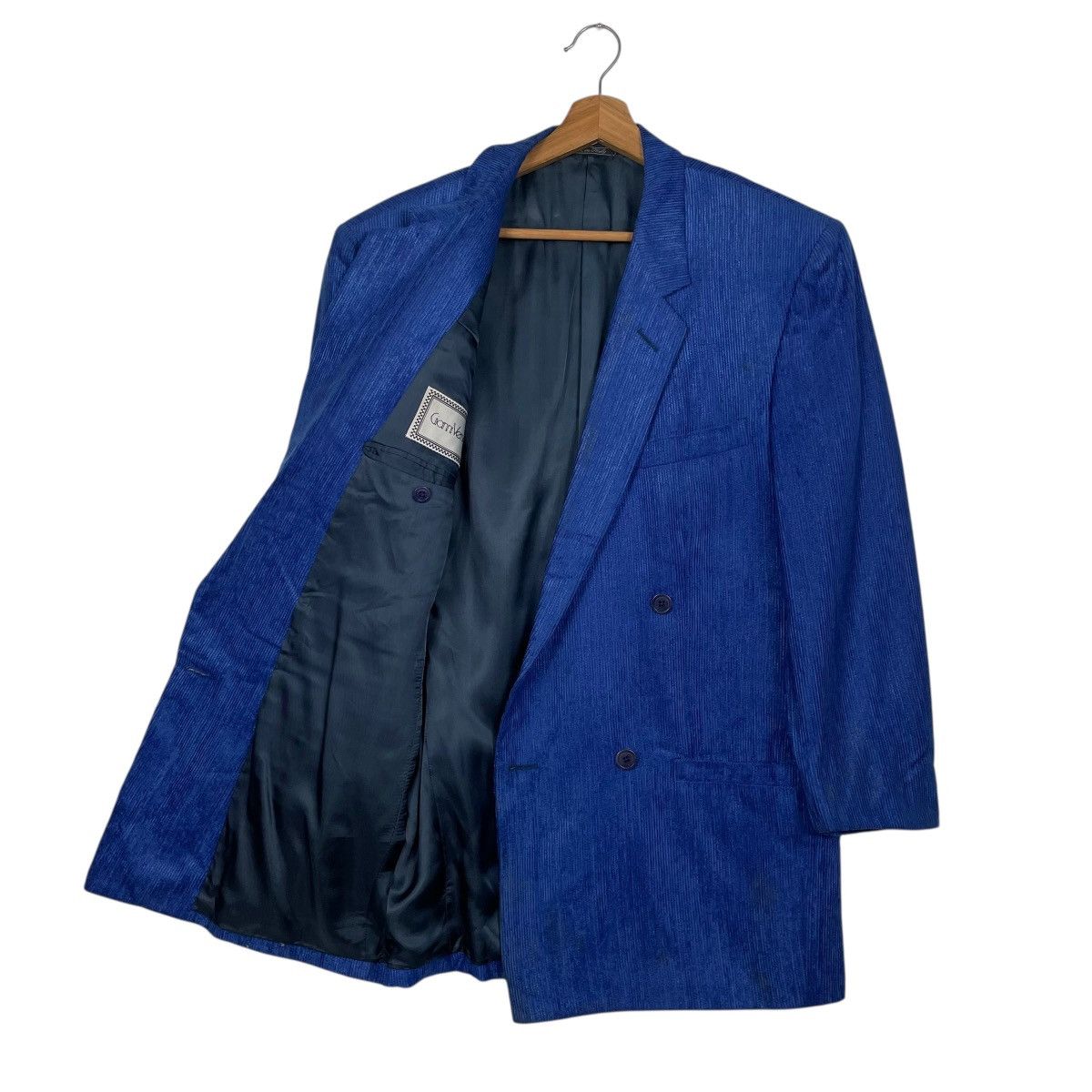 Versace Vintage Blue Gianni Versace Double Breasted Wool Jacket Size US S / EU 44-46 / 1 - 9 Thumbnail