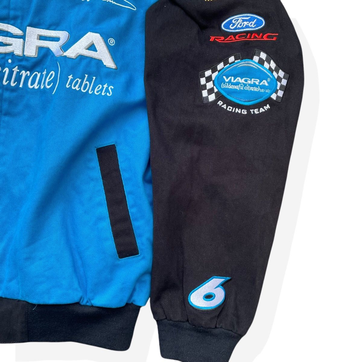 Ford × Vintage NASCAR Mark Martins Racing Team "VIAGRA" Bomber Jacket Size US M / EU 48-50 / 2 - 7 Thumbnail