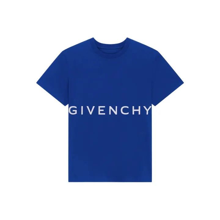 Givenchy Givenchy Blue Logo Print Short Sleeve T-Shirt Size US M / EU 48-50 / 2 - 1 Thumbnail