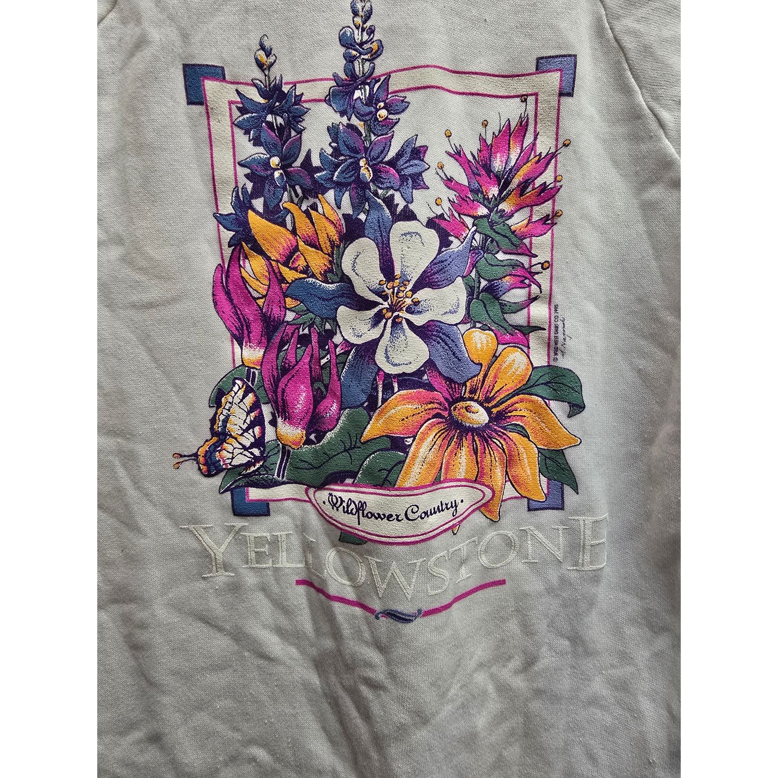 Tultex × Vintage Vintage Yellowstone Sleeper Sweatshirt Wildflower M VTG 90s Size L / US 10 / IT 46 - 2 Thumbnail