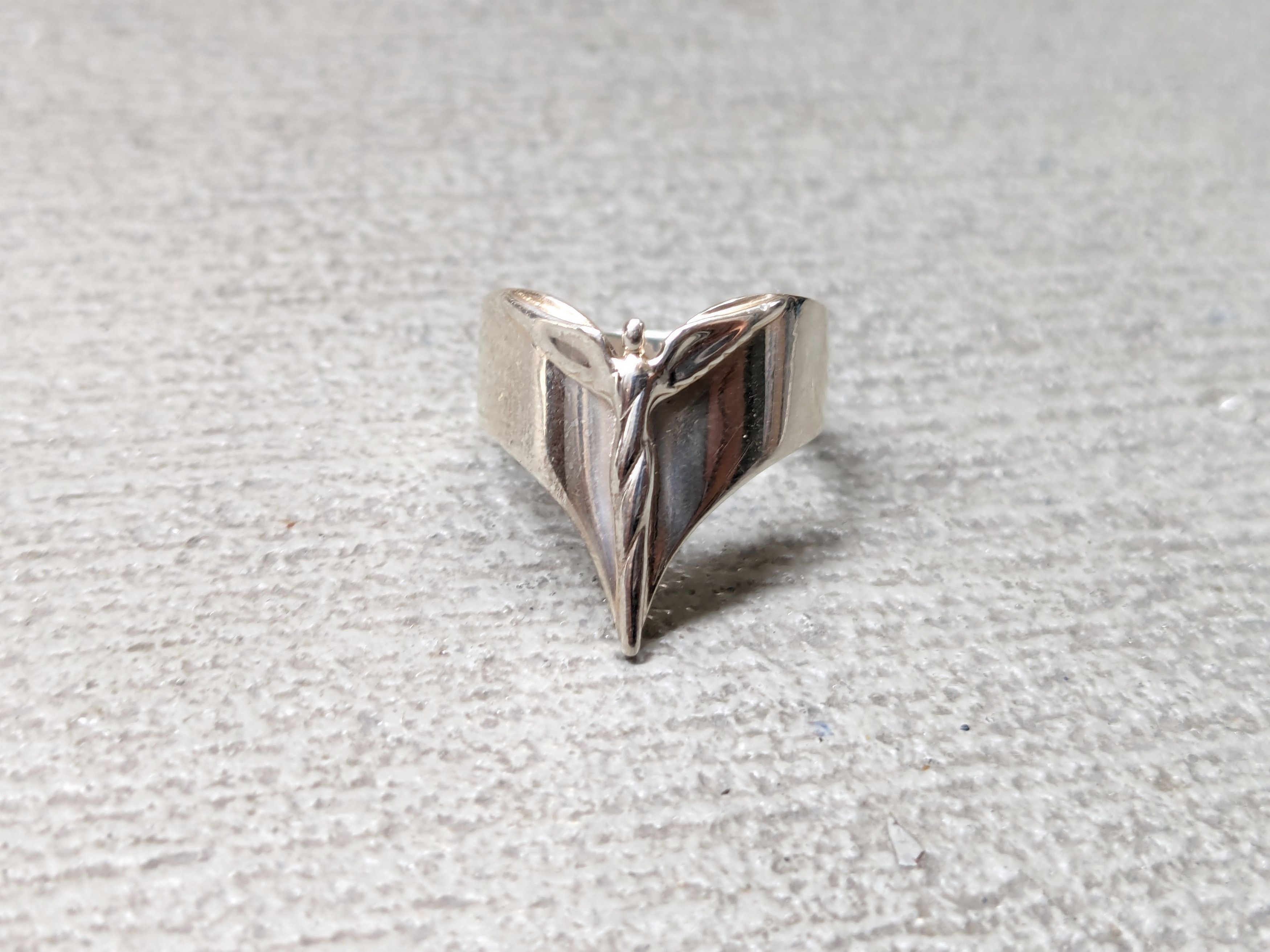 Jewelry × Vintage Vintage Sterling Silver Ring Angel Minimalist Avant Garde Size ONE SIZE - 3 Thumbnail