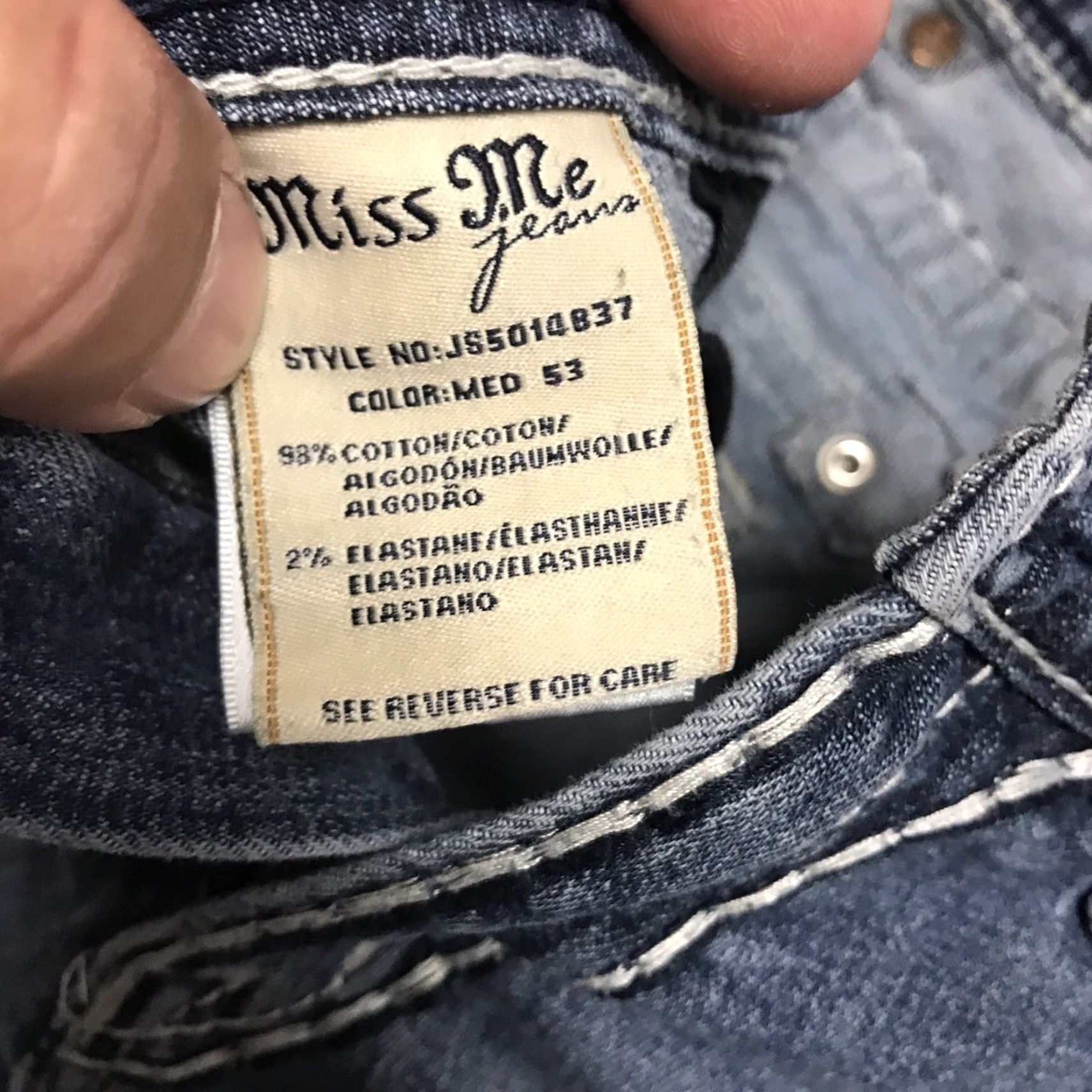 Miss Me Miss Me Jeans Bootcut Womens 30 Blue 100% Cotton Metallic Rise Low JS5014B37 Jeans Size 30" / US 8 / IT 44 - 3 Thumbnail