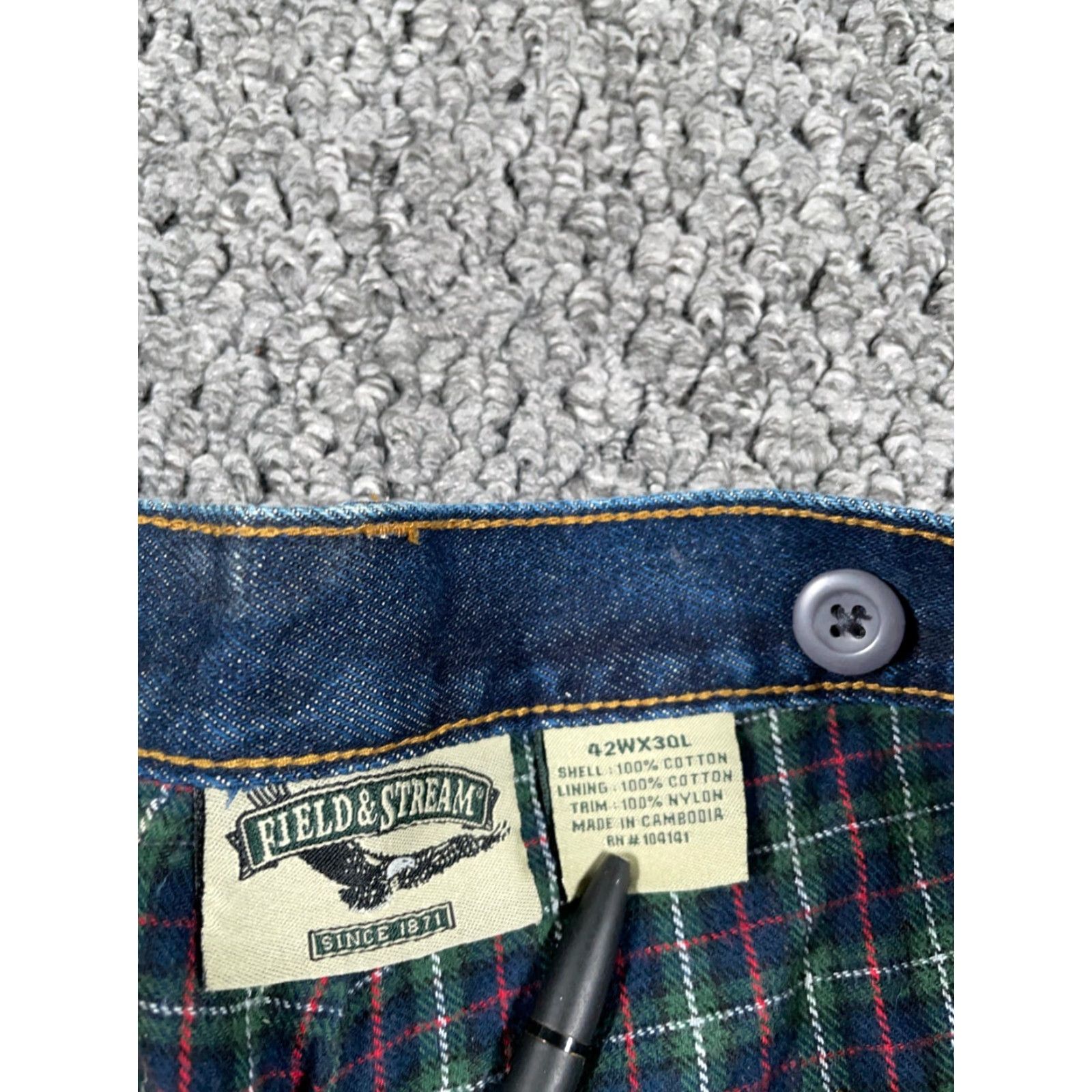 Denime VINTAGE Flannel Lined Brush Pants Jeans Men's 40 x 29 Blue Denim Outdoors Nature Size US 40 / EU 56 - 3 Thumbnail
