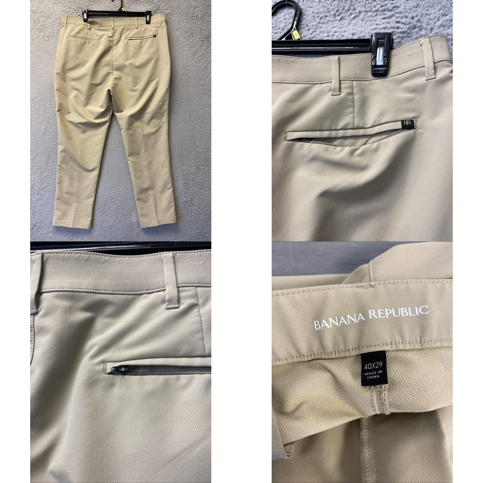 Banana Republic VINTAGE Banana Republic Golf Pants Men's 40x29 Flat Khaki Slim Stretch Wicking 166-9 Size US 40 / EU 56 - 8 Thumbnail