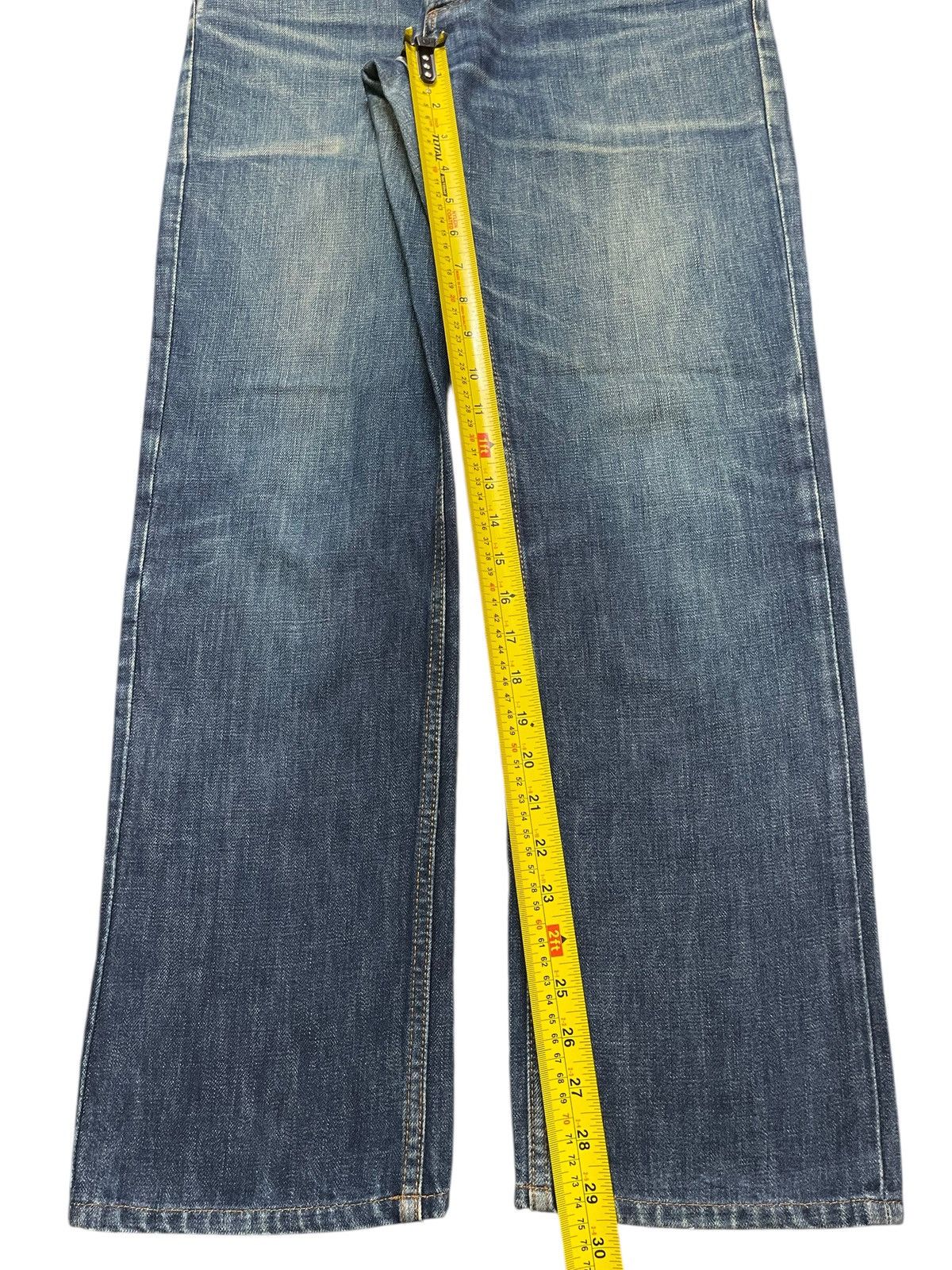 Yohji Yamamoto Vintage Ined By Yohji Yamamoto Faded Wash Whiskers Loose Fit Size US 31 - 14 Thumbnail
