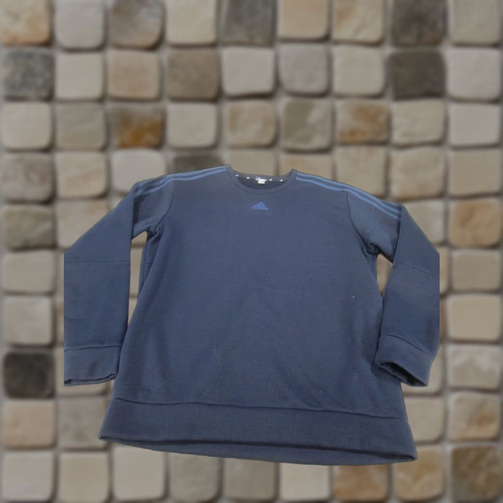 Adidas VINTAGE Adidas Sweatshirt Mens Large Blue Fleece Pullover Crew Size US L / EU 52-54 / 3 - 1 Thumbnail