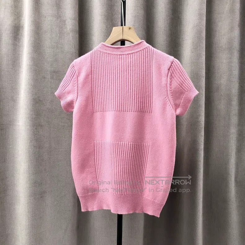 Hermes Hermes Pink Cashmere Short Sleeve Shirt Size XS / US 0-2 / IT 36-38 - 2 Thumbnail