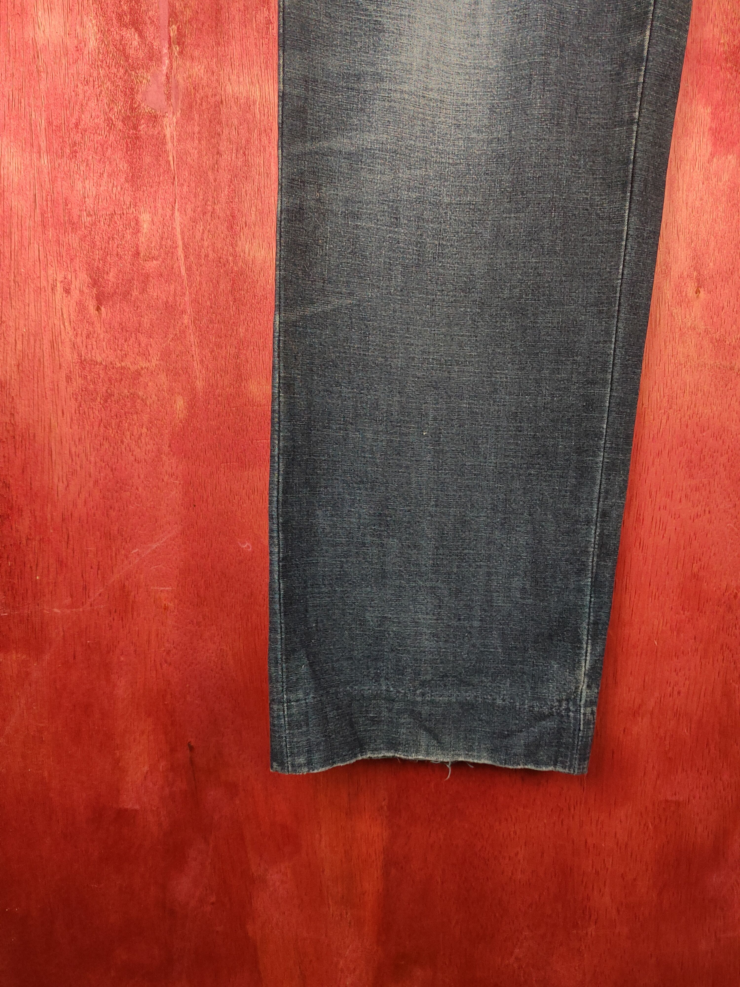 Japanese Brand Lands End Blue Distressed Ripped Soft Jeans #S2054 Size US 32 / EU 48 - 4 Thumbnail