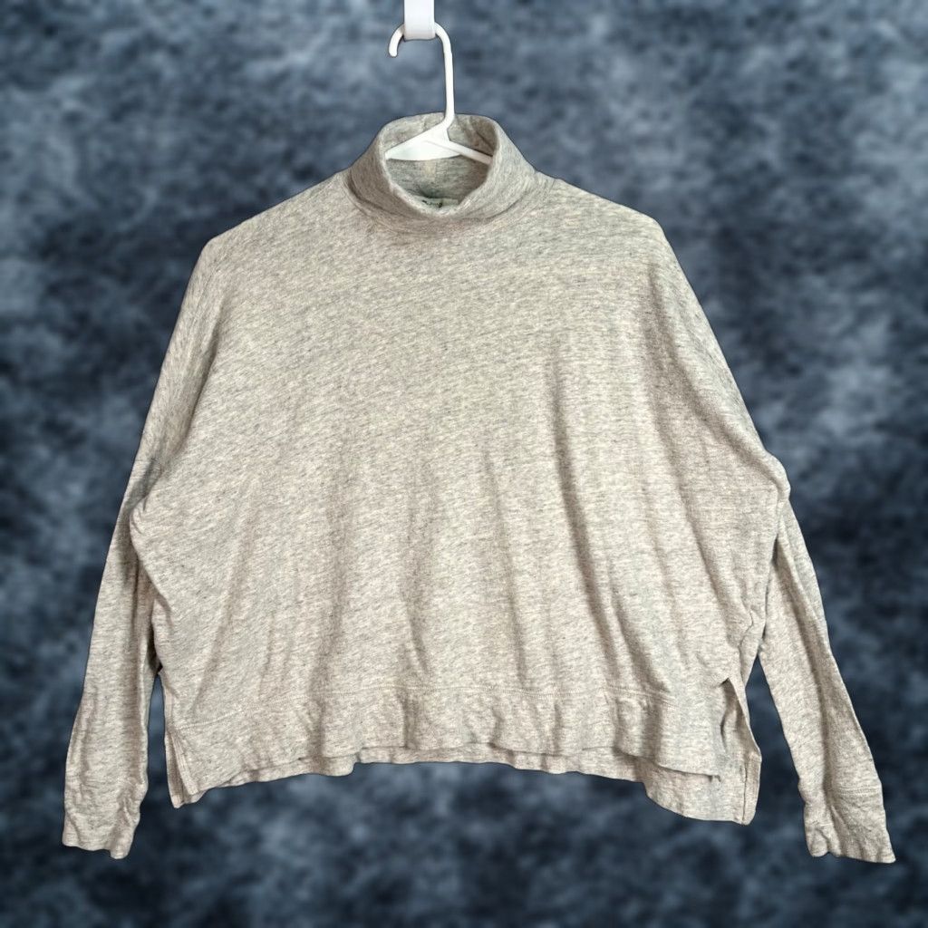 Madewell Madewell Gray Lightweight Cotton Turtleneck Sweater Womens Size XS Size XS / US 0-2 / IT 36-38 - 1 Thumbnail