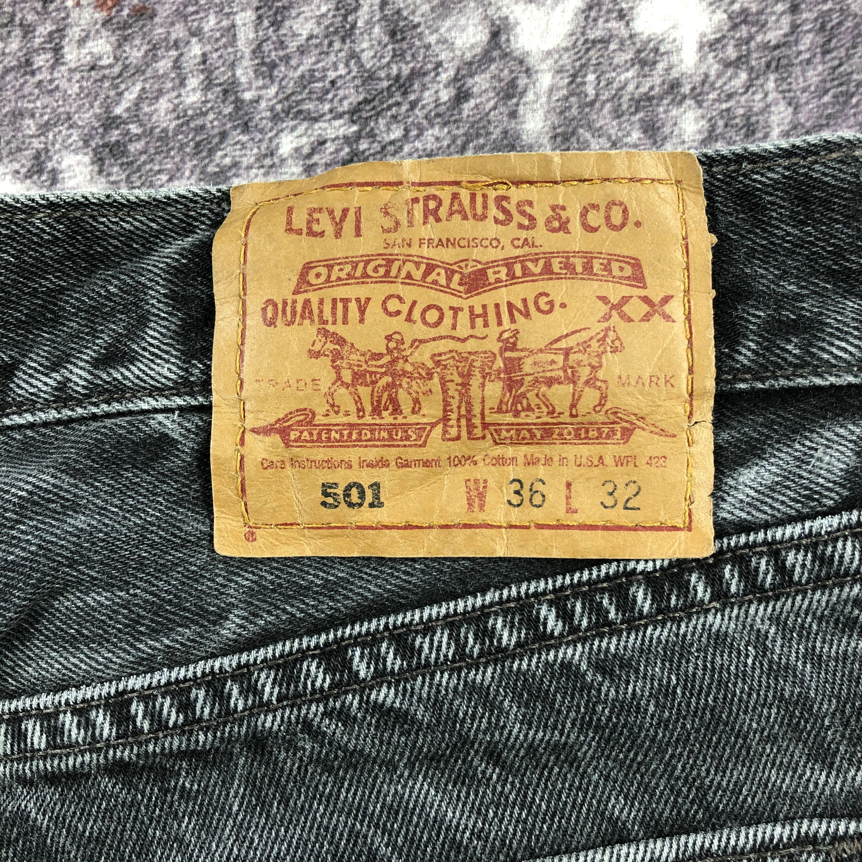 Levi's Faded Black Levis 501 Jeans-JM2370 Size US 36 / EU 52 - 5 Thumbnail