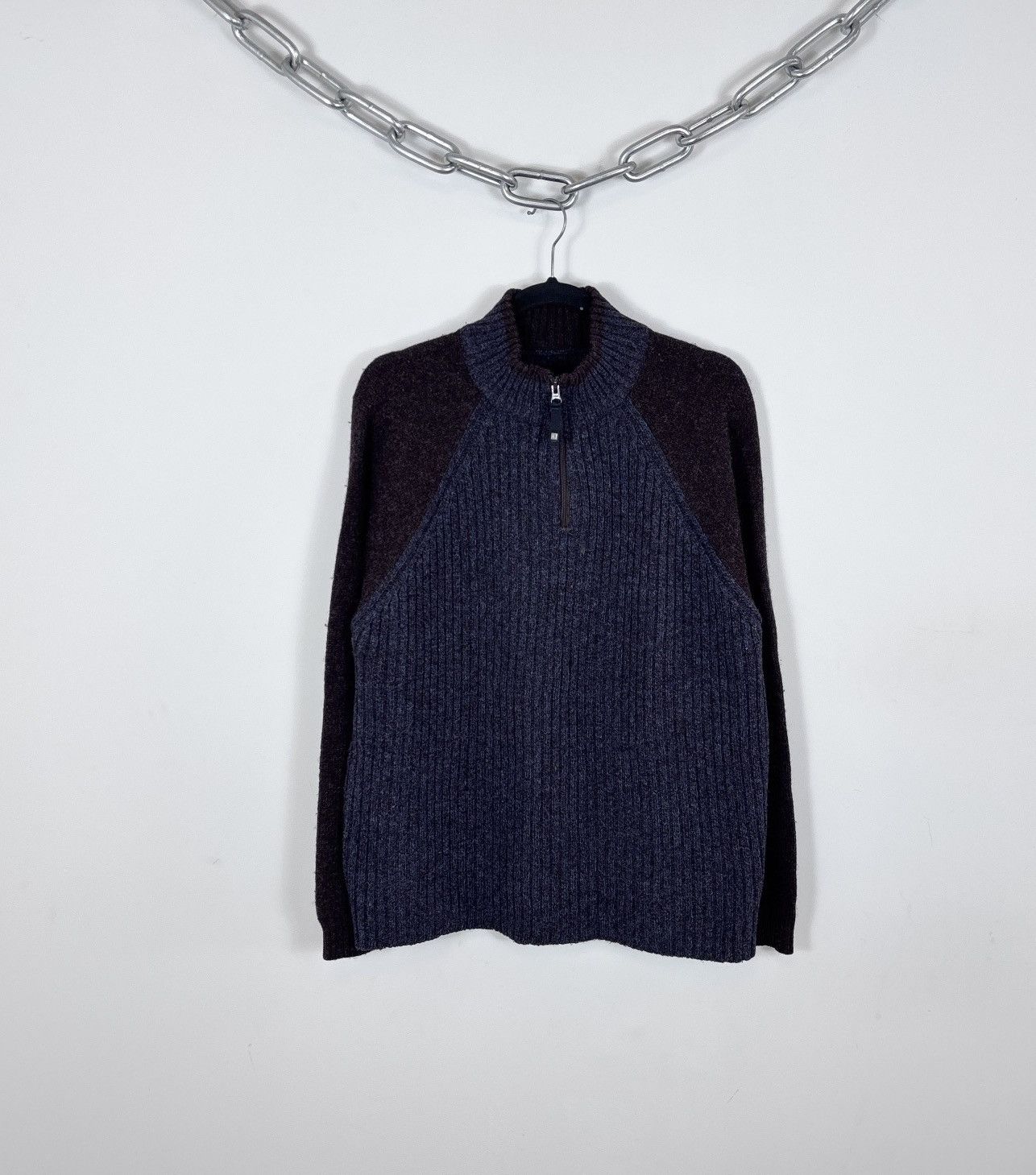 Armani Vintage Armani Jeans Men’s 1/4 Zip Wool Knit Sweater Size US XL / EU 56 / 4 - 1 Thumbnail