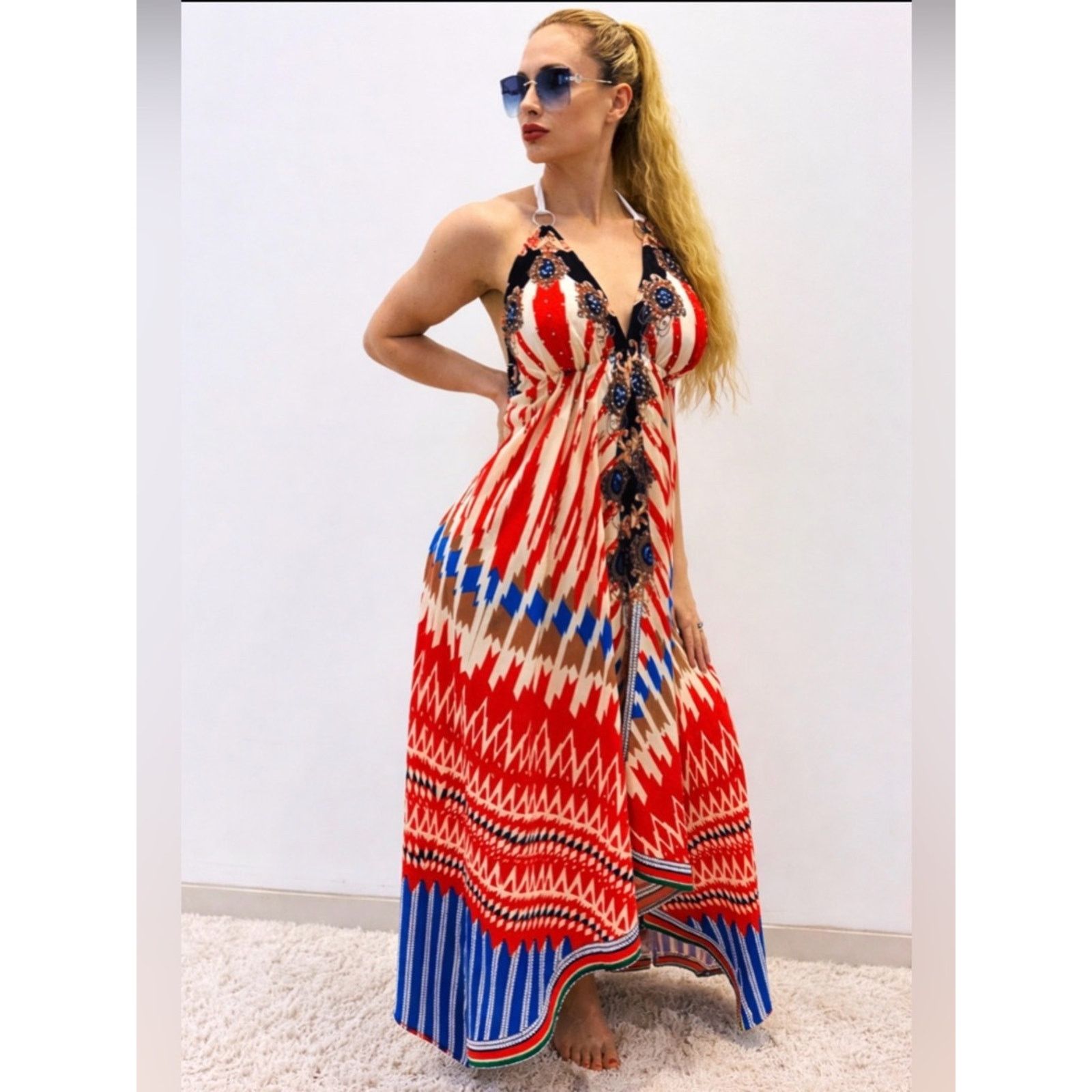 Other Red Bohemian Halter Maxi Dress size S Size S / US 4 / IT 40 - 1 Thumbnail
