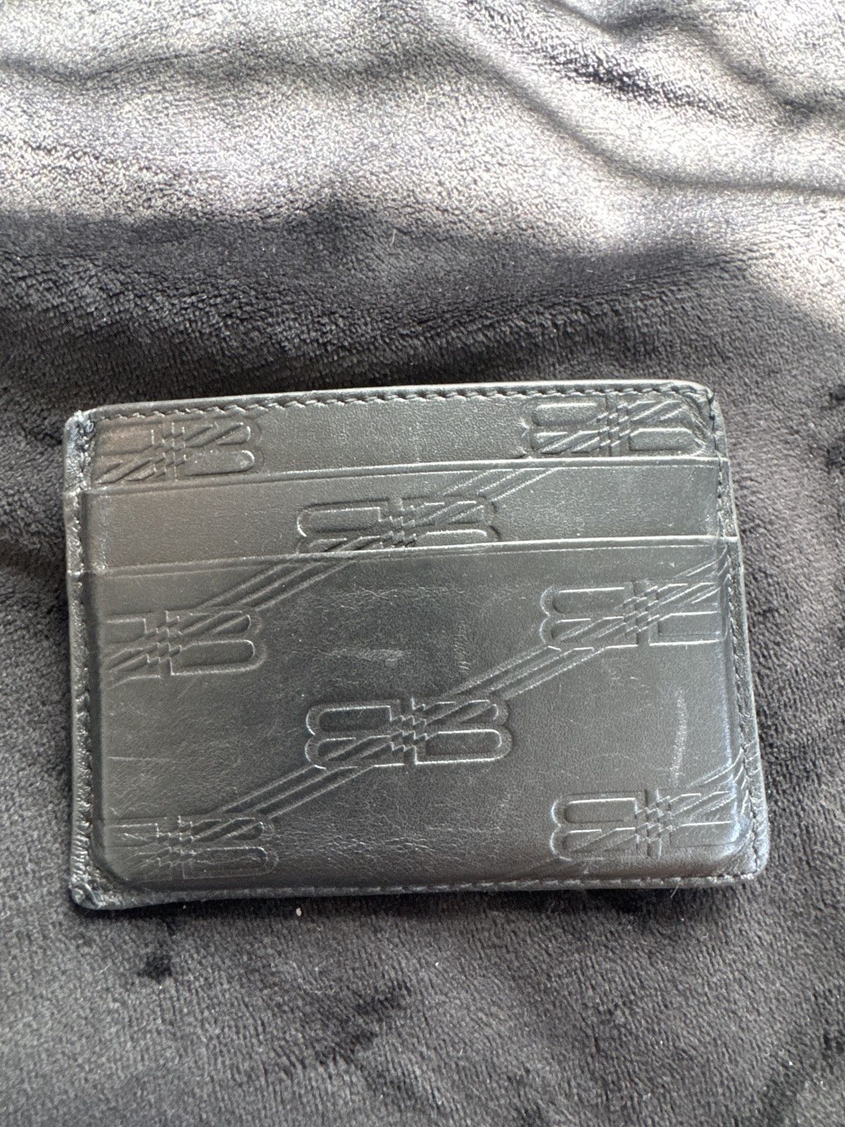 Balenciaga Balenciaga - Logo-Print Monogrammed Leather Cardholder Size ONE SIZE - 7 Thumbnail