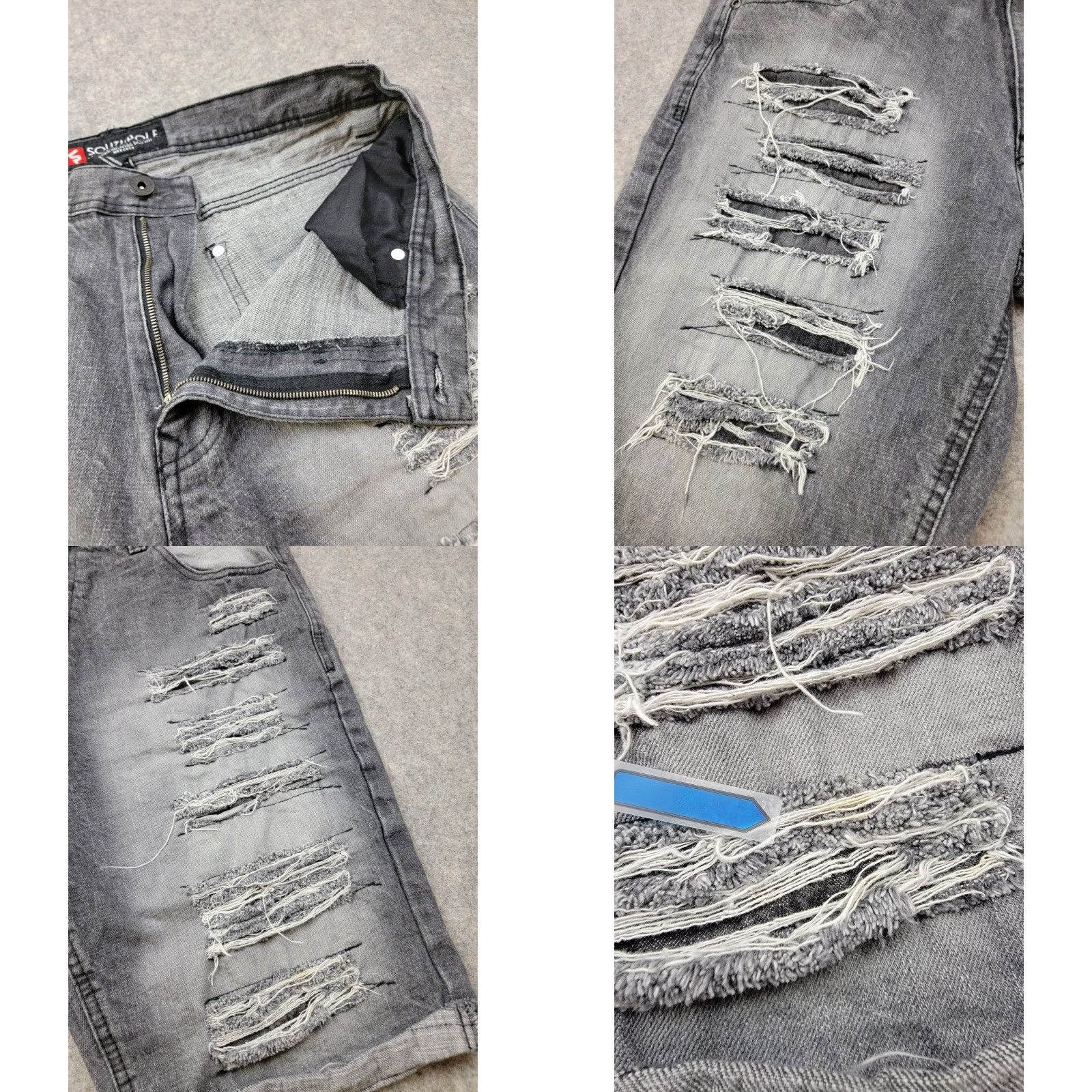 Southpole Southpole Jeans Shorts Mens 36 Black Gray Distressed Denim Collection Bermuda 90s Hip Hop Mens Size US 36 / EU 52 - 8 Thumbnail