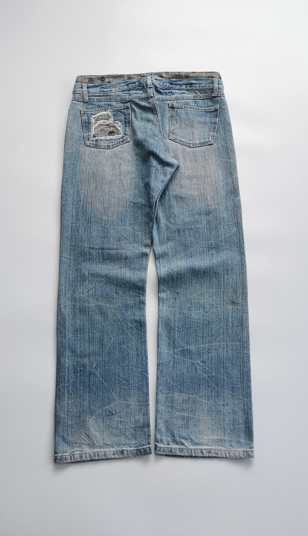 Other Unbrand Skull Patches Double Waist Denim Jeans Size US 32 / EU 48 - 6 Thumbnail