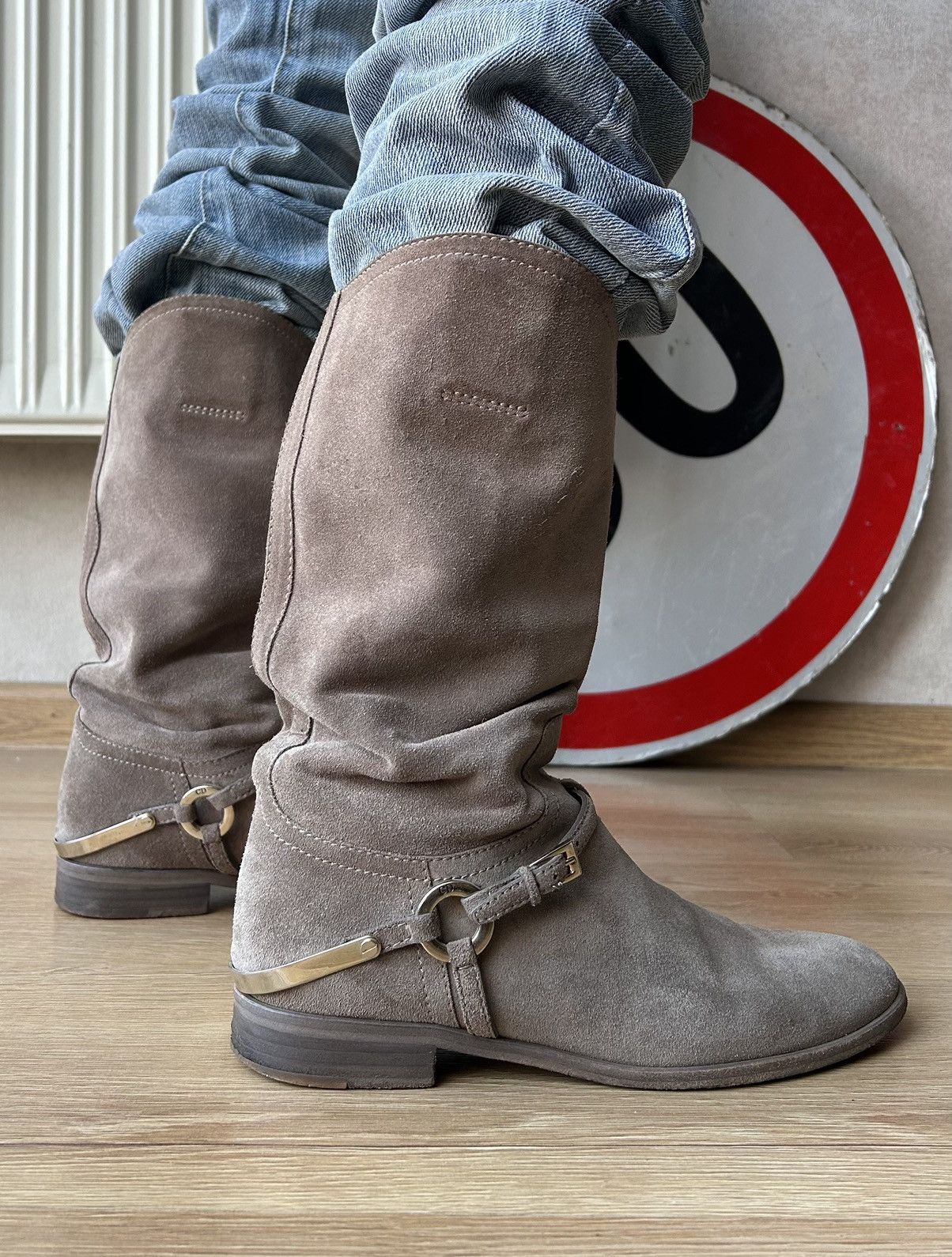 Christian Dior Monsieur Christian Dior Suede Knee High Riding Boots Size US 9 / IT 39 - 3 Thumbnail